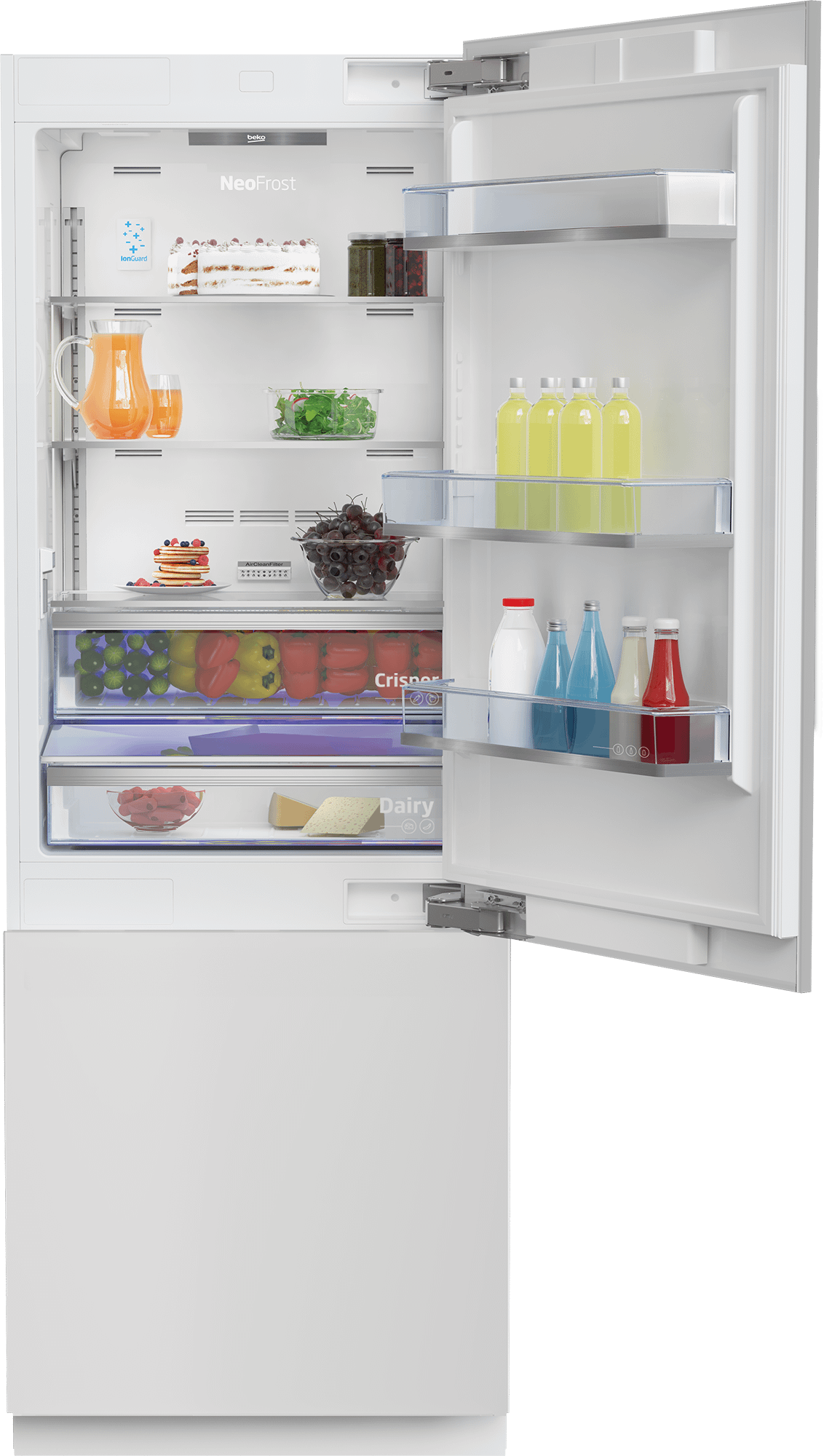 Beko BBBF3019WE 30 Inch Bottom Freezer Built-In Refrigerator - Energy Efficient Stainless Steel Kitchen Appliance for Modern Homes & Restaurants