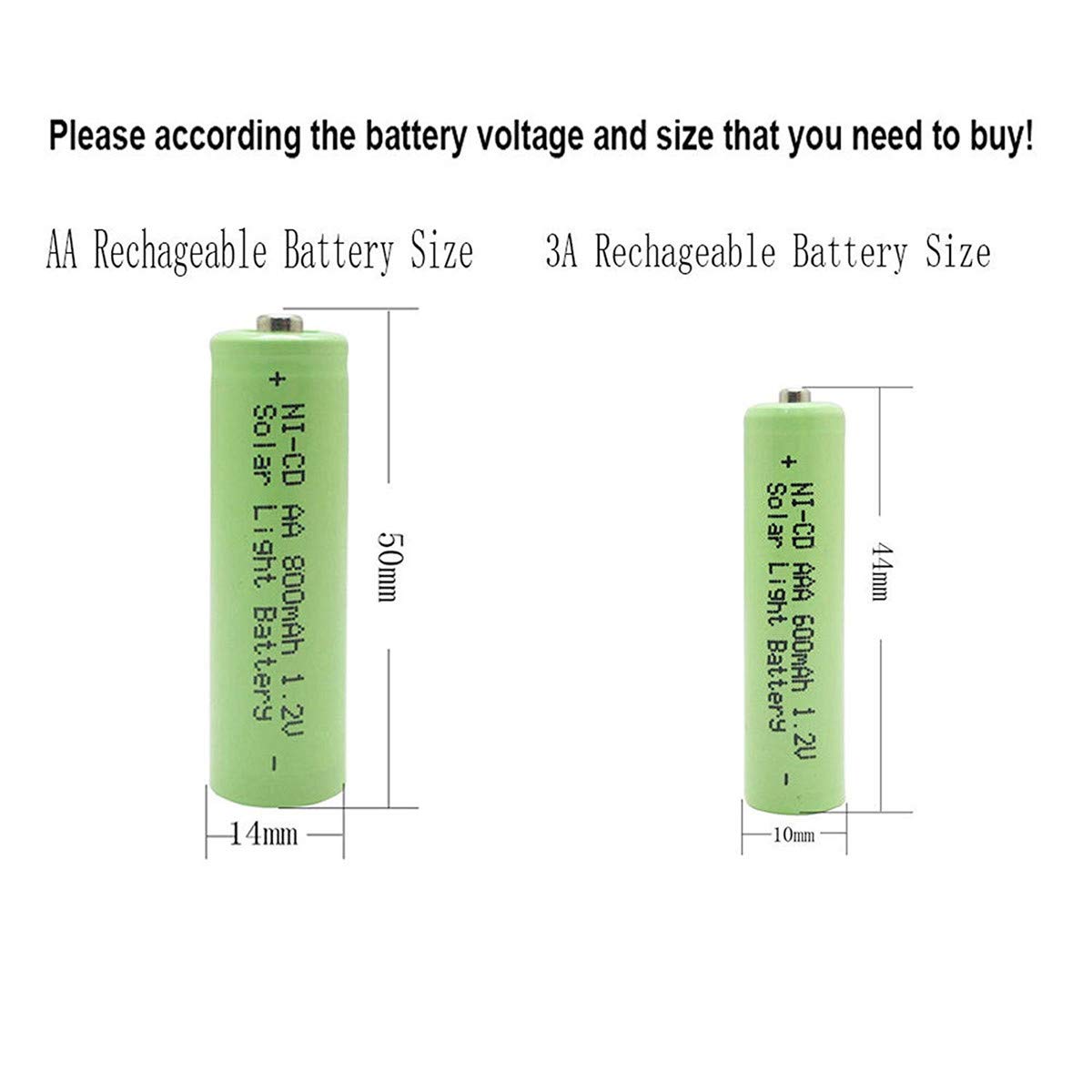 XUNTU QBLPOWER 1.2V 800mAh NiCd Rechargeable AA Batteries - 20 Pack for Solar Garden Lights, Remote Controls, Computer Mice & Wireless Devices | Ideal for Outdoor Lighting & Home Electronics