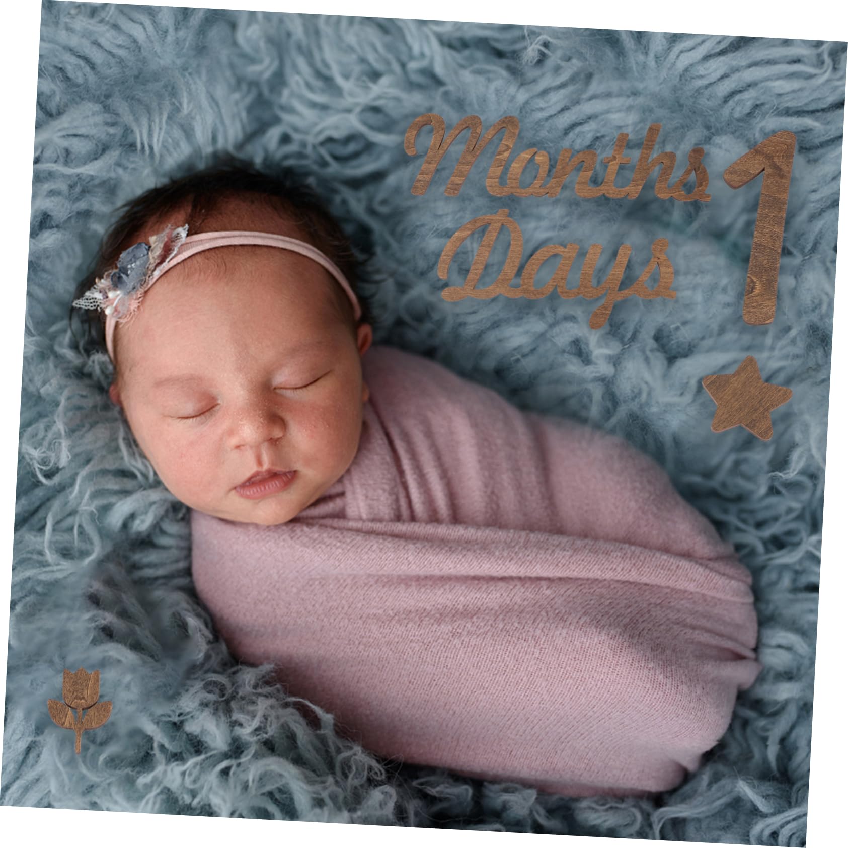VICASKY 5 Sets Elegant Wooden Baby Milestone Cards - Newborn Photo Props, Baby Shower Decorations & First Birthday Party Signs - Perfect for Monthly Growth Photos, Nursery Decor and Gender Reveal Parties