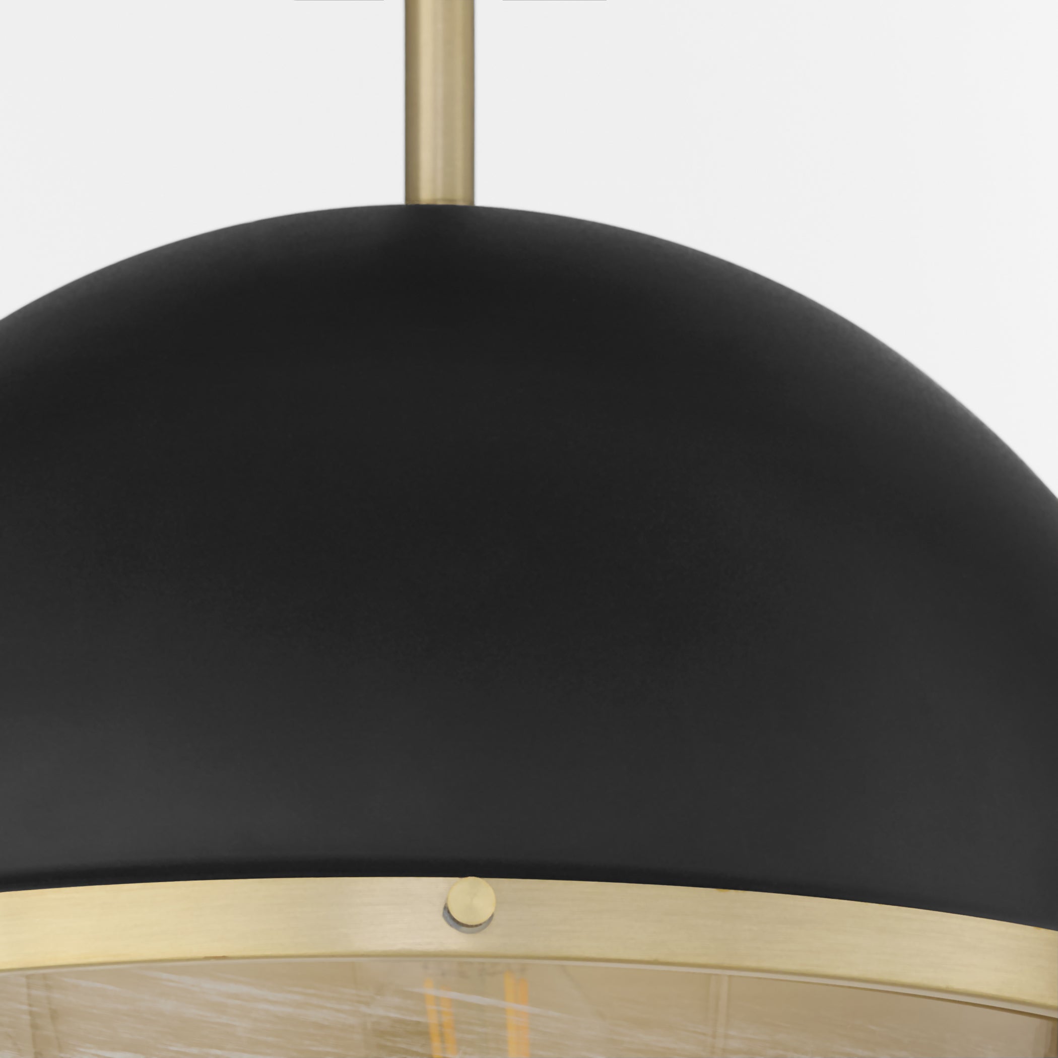 Textured Black and Aged Brass Pendant Light - Modern Industrial Ceiling Fixture for Dining Room, Kitchen, or Living Room