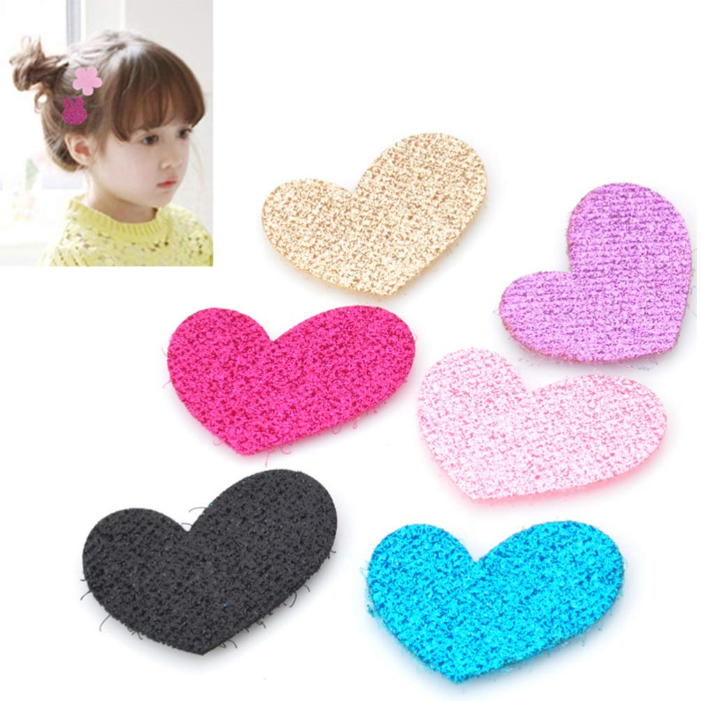 Minkissy 24pcs Heart Shaped Magic Hair Stickers - Colorful Hair Fringe Grippers & Bangs Styling Accessories for Women, Girls (Perfect for Parties, Cosplay & Daily Hairstyling)