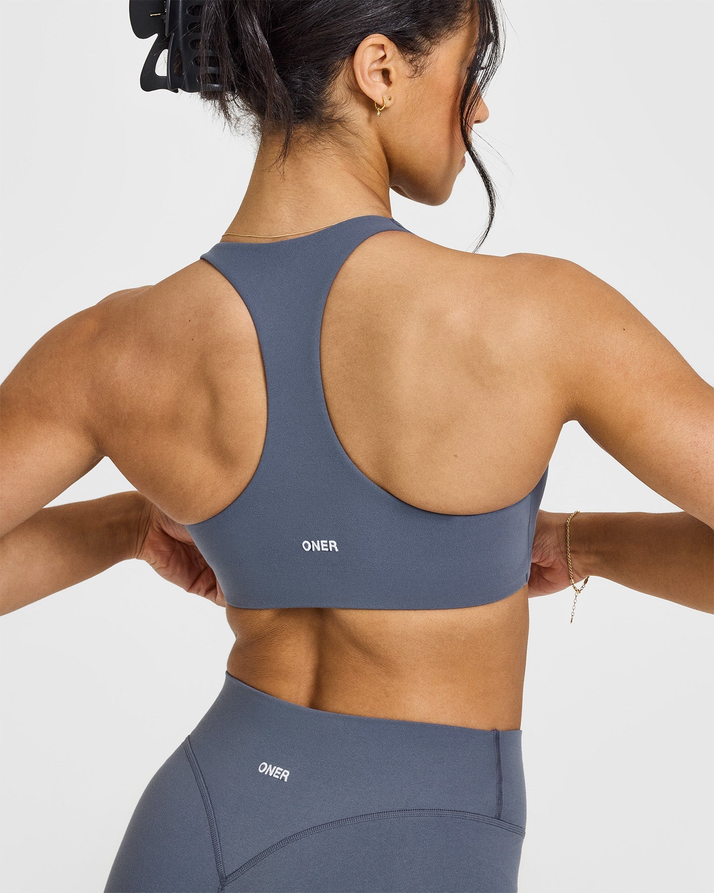 SoftMotion™ High Support Sports Bra for Women - Breathable & Comfortable Workout Top in Granite Blue | Perfect for Running, Yoga & Gym