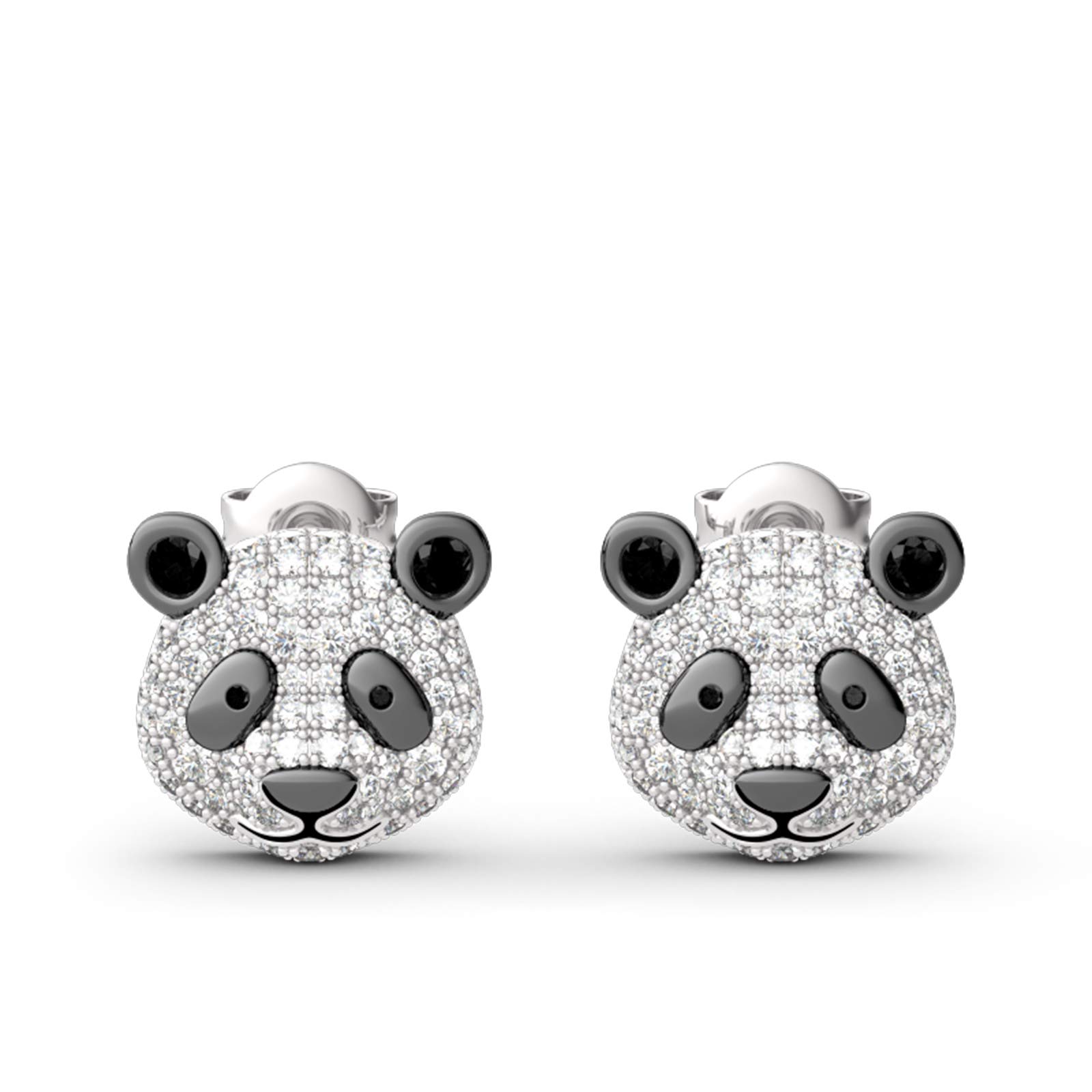 Jeulia 'Be Calm and Steady' Cute Panda Sterling Silver Earrings for Women - Dainty Animal Jewelry Gift for Girlfriend, Wife, Daughter - Comes with Elegant Gift Box - Perfect for Birthdays, Anniversaries & Everyday Wear