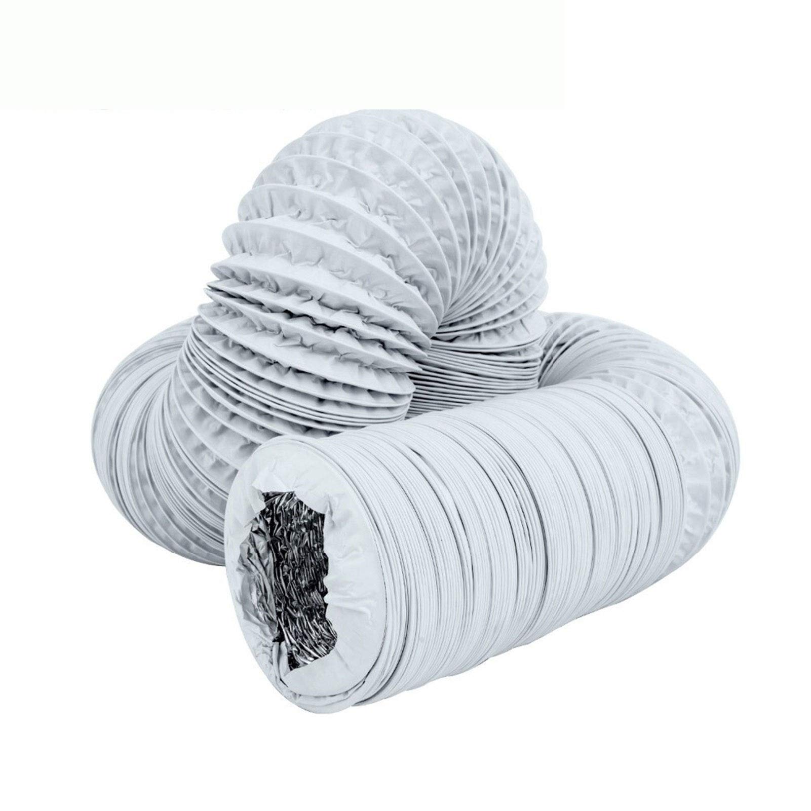 5m Flexible Air Conditioner Exhaust Hose - Aluminum Foil Ventilation Duct for AC, Fan & Kitchen Venting - 150mm(6inch) Diameter - Ideal for Home, RV & Commercial Cooling Systems