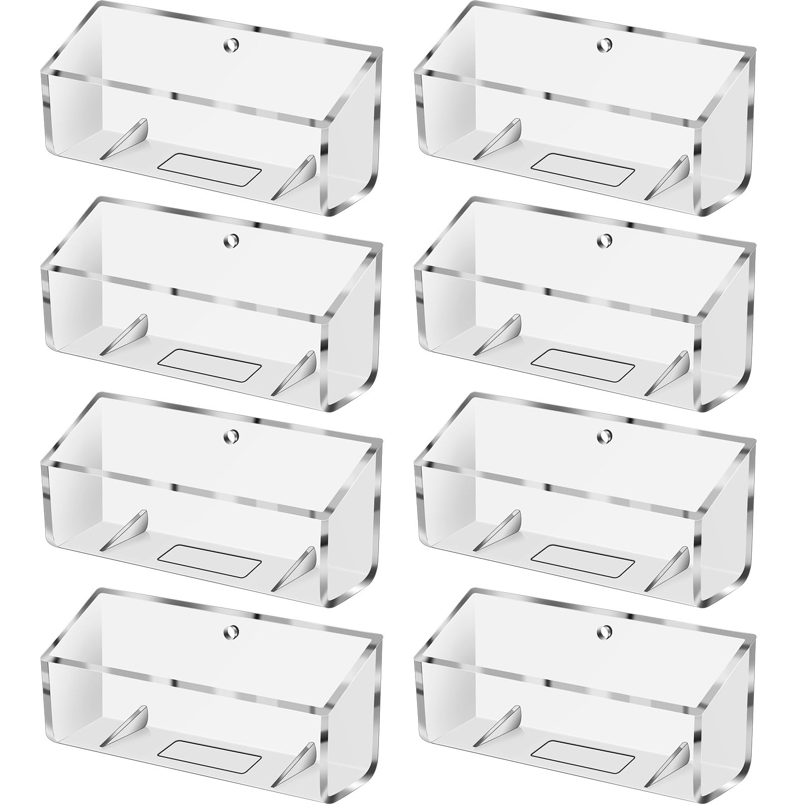 Eersida 8-Pack Clear Acrylic Wall Mount Business Card Holder - 3.87x1.25x1.63 Inch Desk Card Display Stand for Office & Home - Perfect for Reception, Retail Counters, and Professional Workspaces
