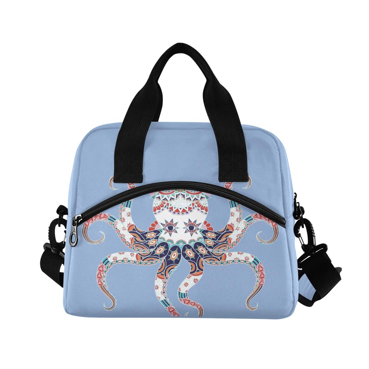 Durable Insulated Husky Octopus Lunch Bag Cooler with Floral Design - Reusable Lunch Box & Picnic Tote for Women, Office, School & Outdoor Activities