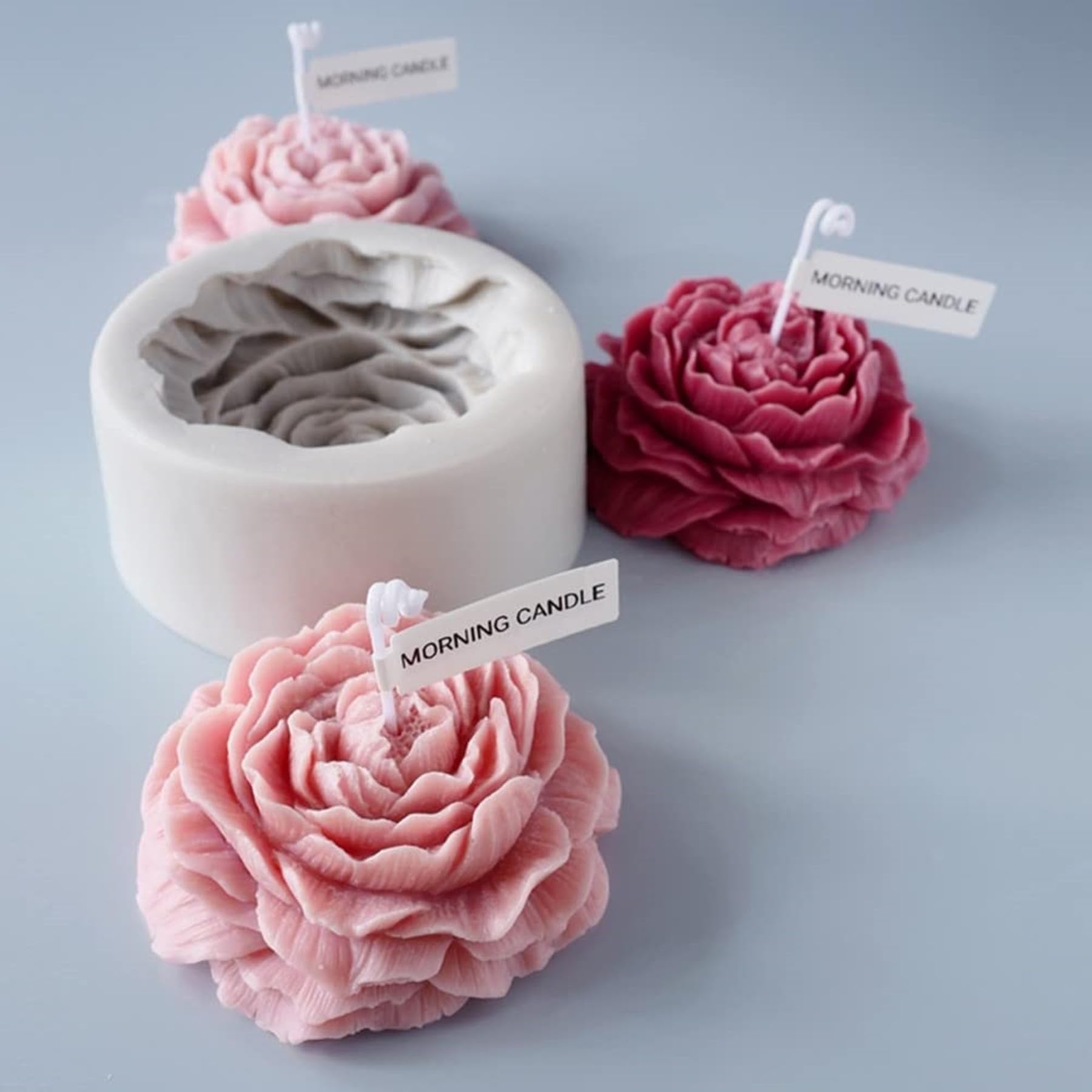 3D Peony Flower Silicone Mold for DIY Soap, Candle & Resin Crafts - Handmade Soap Molds, Candle Making Molds, Art Supplies for Home Decor & Wedding Favors
