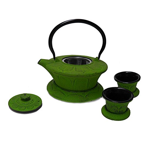 Premium Cast Iron Tea Set - 25oz Japanese Tetsubin Teapot with 2 Cups, Perfect for Traditional Tea Ceremonies & Home Relaxation
