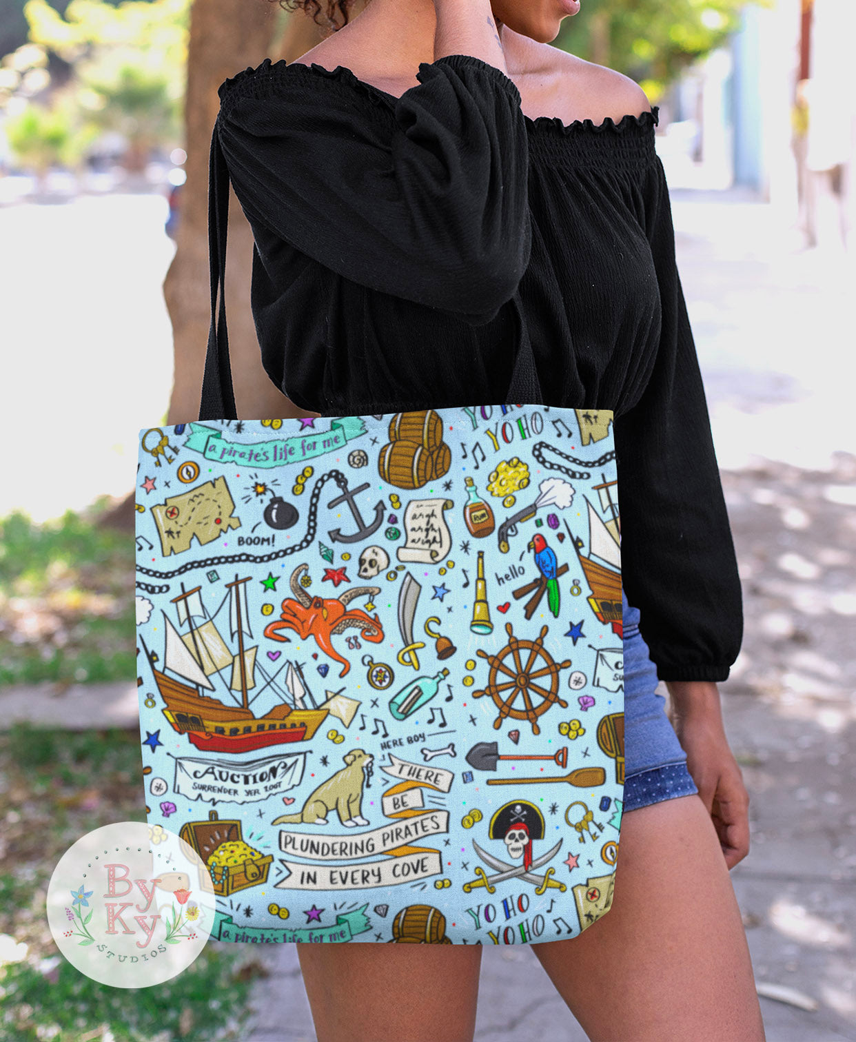 Pirates Tote Bag - Stylish & Durable Canvas Pirate Theme Shoulder Bag for Women & Men - Perfect for Beach, Shopping, Travel & Daily Use
