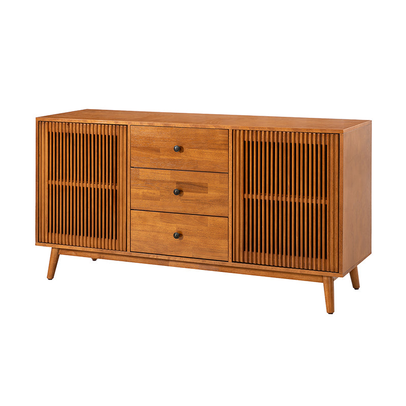 Chris 58-Inch Wide 3-Drawer Sideboard Buffet Cabinet - Modern Storage Console for Dining Room, Living Room & Entryway