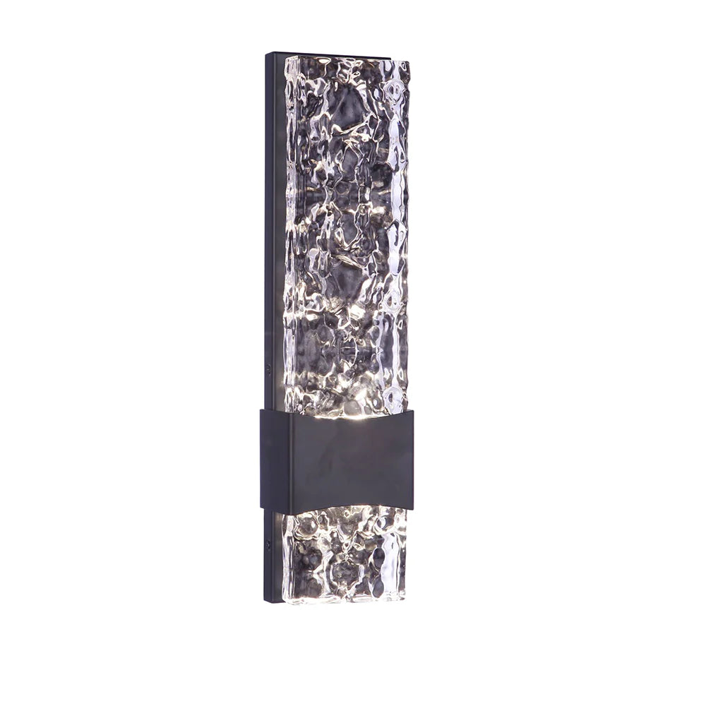 Galicia LED Wall Sconce Light Fixture - Modern Black Indoor/Outdoor Wall Light for Living Room, Bedroom, Patio, and Hallway Lighting