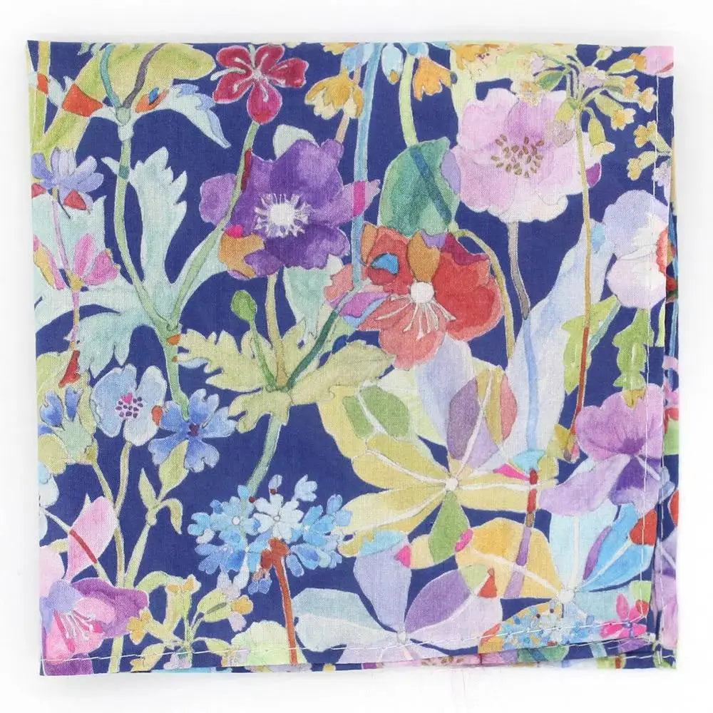 L.A. Smith Navy Hank - Premium Liberty Fabric Handkerchief for Men & Women - Perfect for Gifts, Weddings, and Everyday Elegance