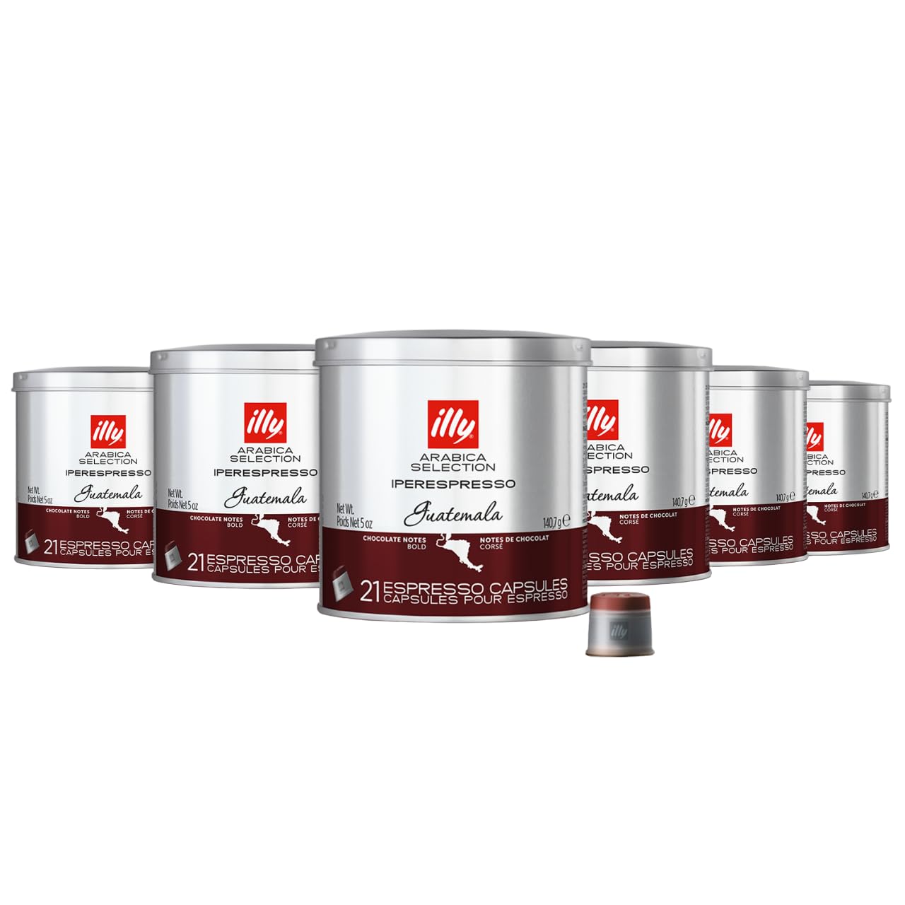 illy iperEspresso Coffee Capsules - Single-Serve Guatemala Bold Roast Pods with Chocolate Notes - Compatible with iperEspresso Machines (21 Count, 6 Pack) - Perfect for Home Brewing, Office Use & Coffee Gift Ideas