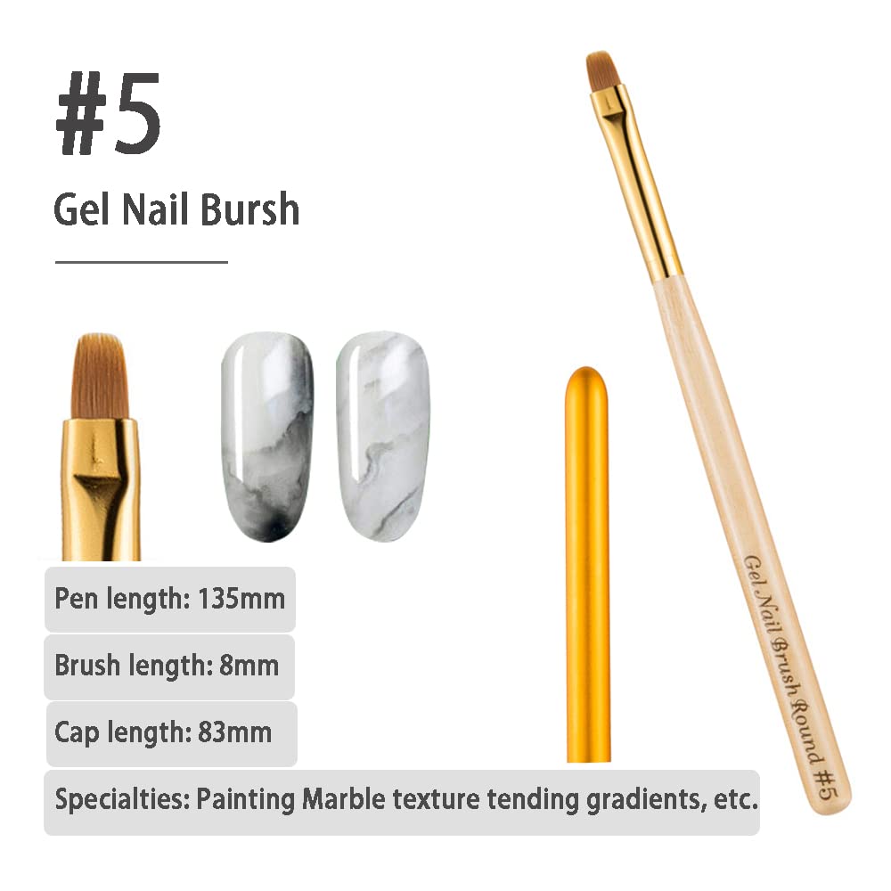 Professional Nail Art Brush Set - UV Gel Painting Brushes for Phototherapy with Pen Holder Plate - Perfect for Salon & Home Manicure - DIY Nail Design & Gel Polish Application