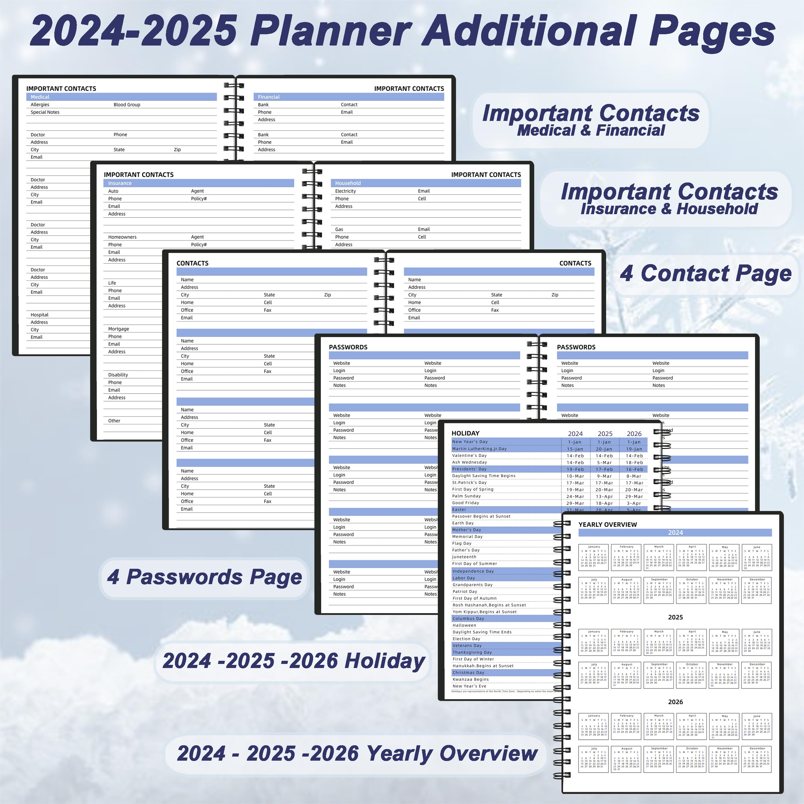 2024-2025 Monthly Planner - 18 Month Academic Calendar from July 2024 to December 2025 - 8.7