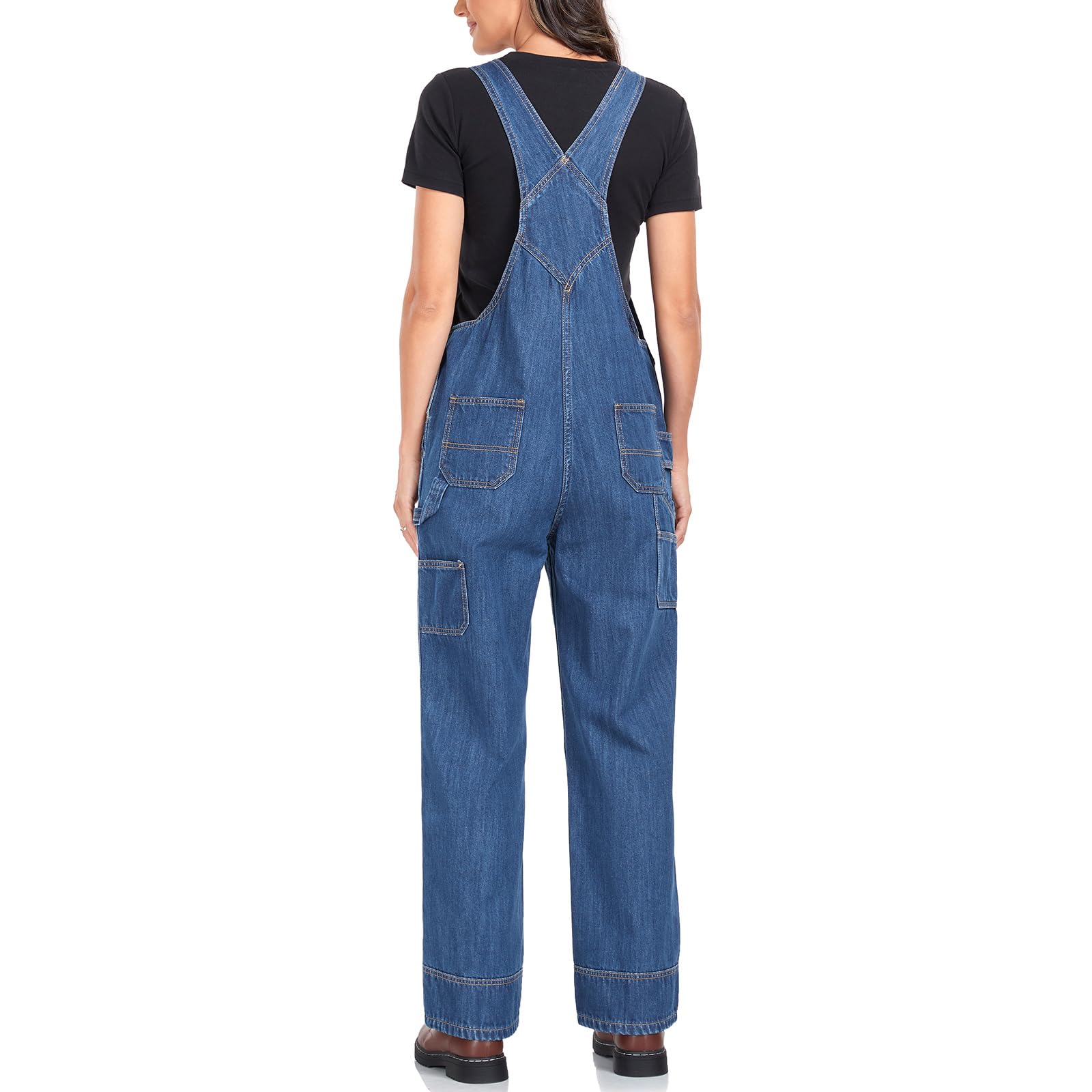 HISEA Women's Bib Overalls - Relaxed Fit Denim Overalls with Adjustable Straps & Tool Pockets for Workwear, Gardening, DIY Projects & Casual Outfits
