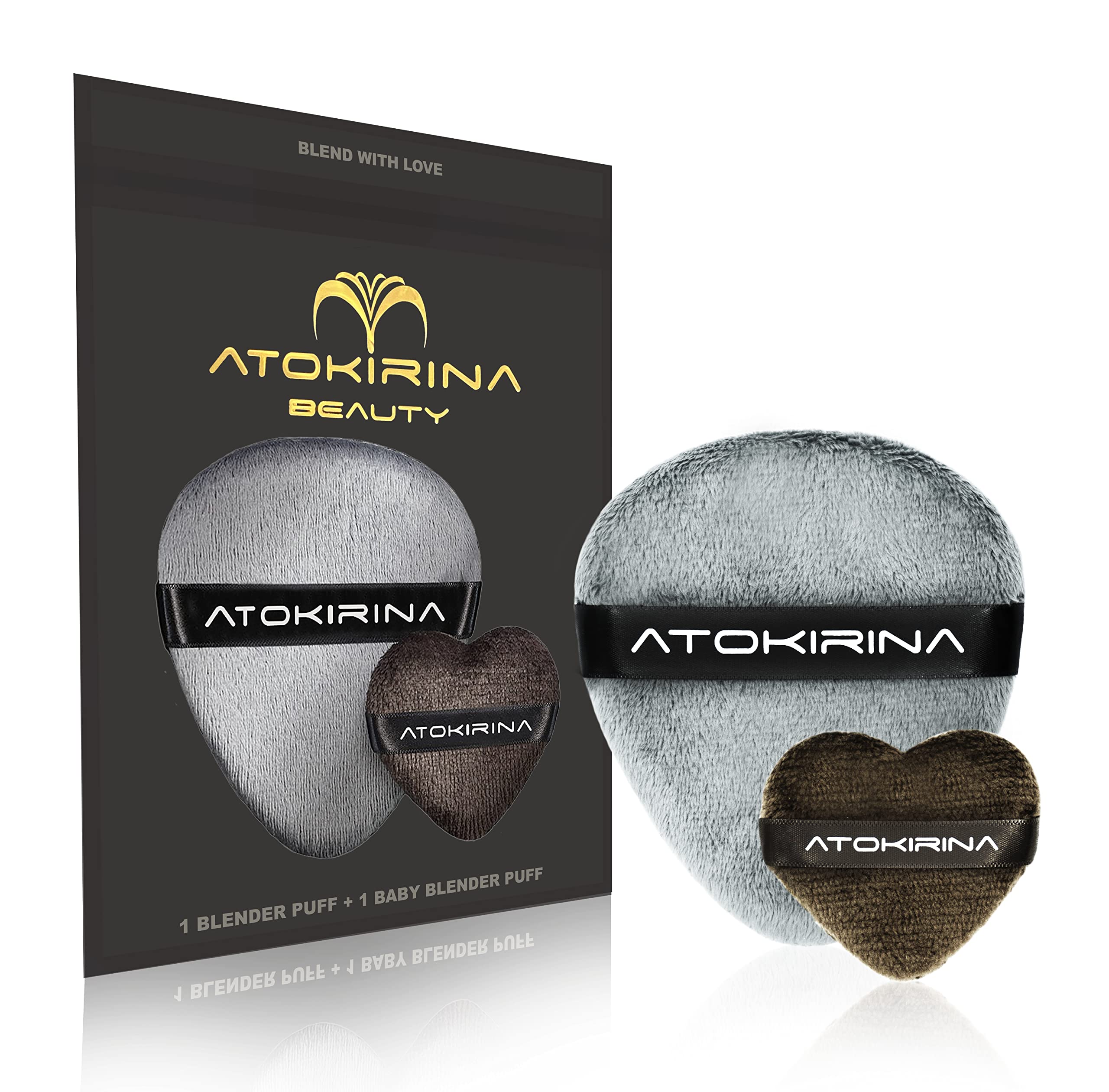 ATOKIRINA Blender Puff 2.0 - Professional Latex-Free Makeup Sponge for Flawless Foundation & Primer Application | Ultra Soft Beauty Blender with Seamless Edges | Perfect for Everyday Makeup, Contouring & Airbrush Finish