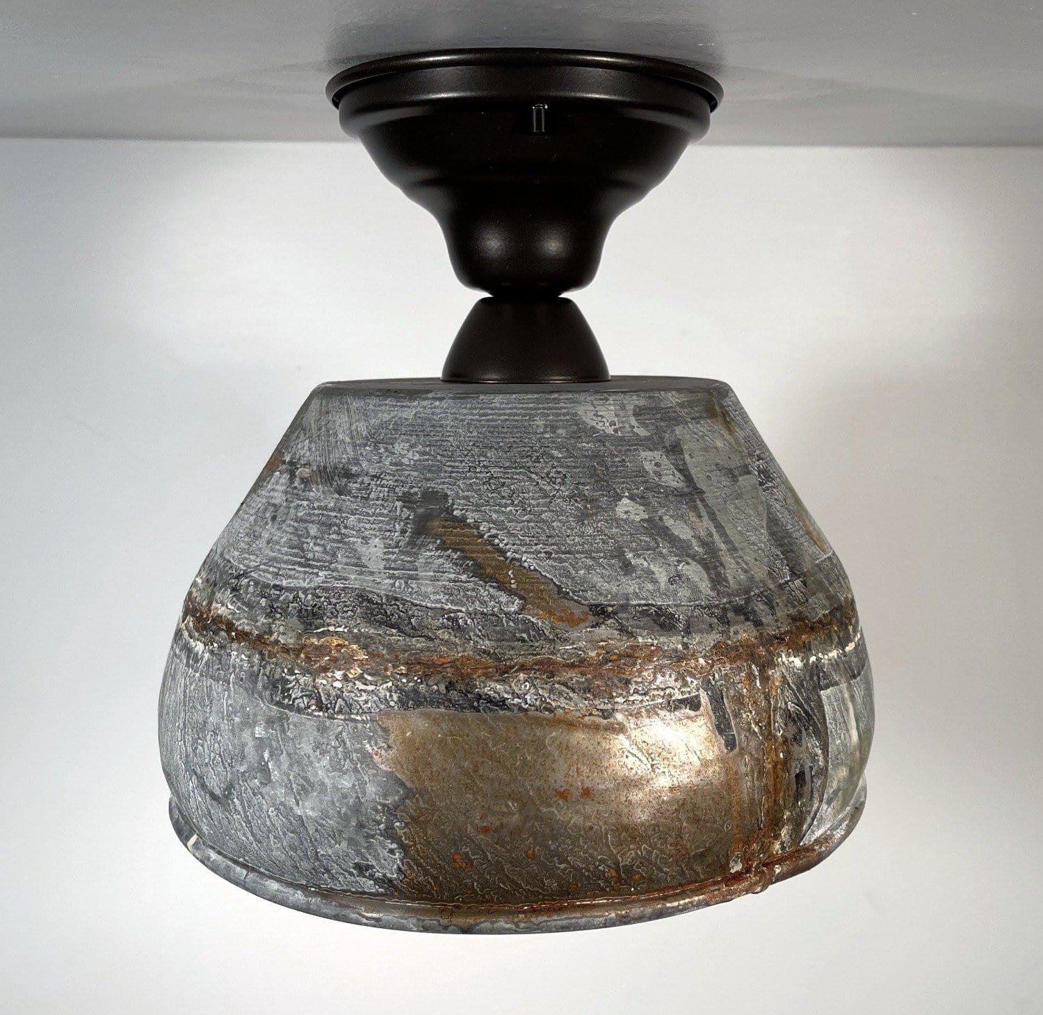 Vintage Rustic Bucket Farmhouse Pendant Light Fixture - Industrial Style Hanging Chandelier for Kitchen, Dining Room & Porch