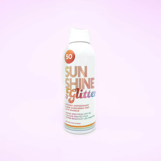 Sparkle Shimmer UPF 50+ Sport Sunscreen Mist - Lightweight Water-Resistant Spray for Outdoor Activities, Running, Swimming & Beach Protection