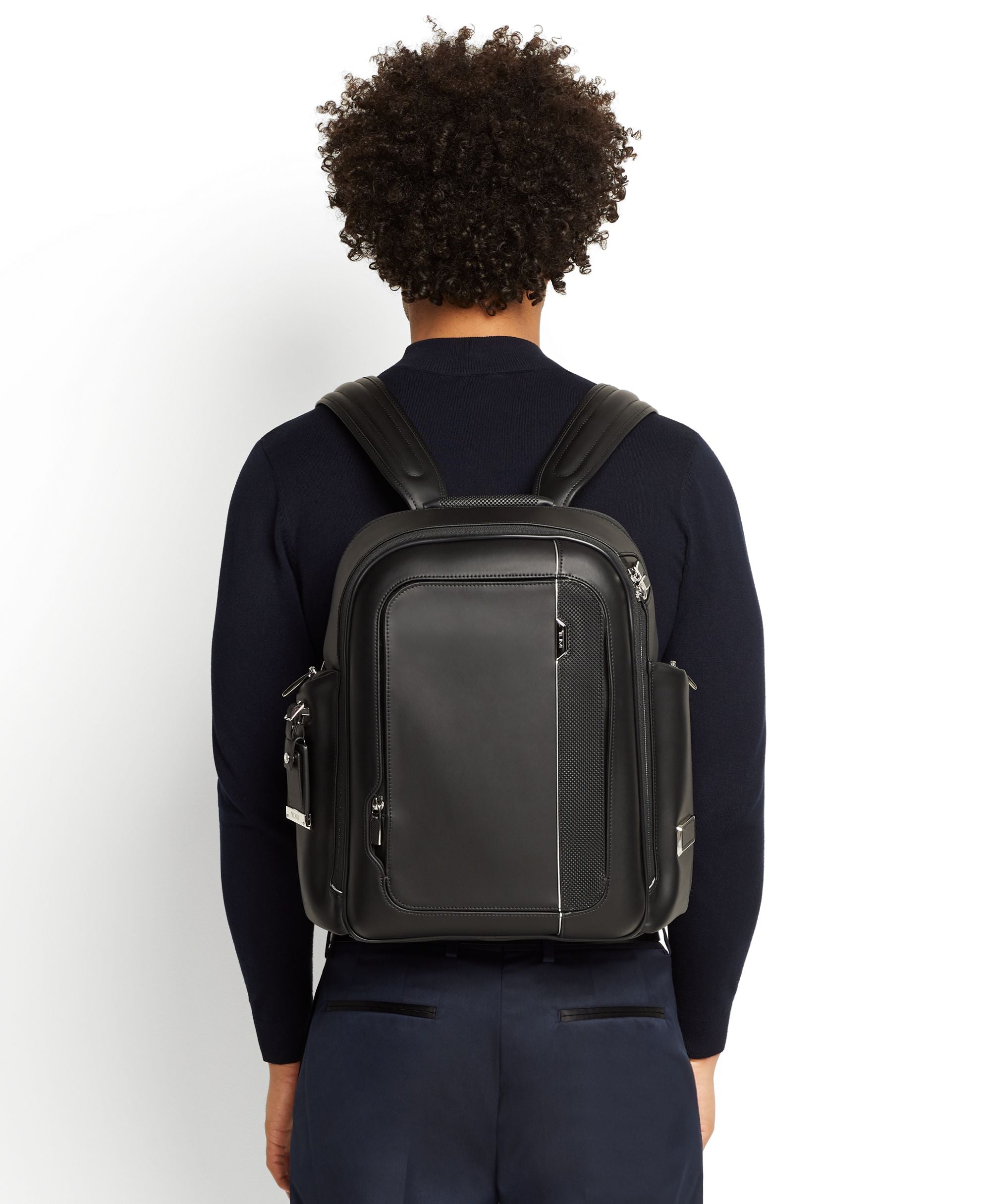 Tumi Arrivé Larson Leather Backpack for Men & Women - Premium Genuine Leather Laptop Backpack for Work, Travel & Business - Stylish & Durable Everyday Carry Backpack for Professionals & Students