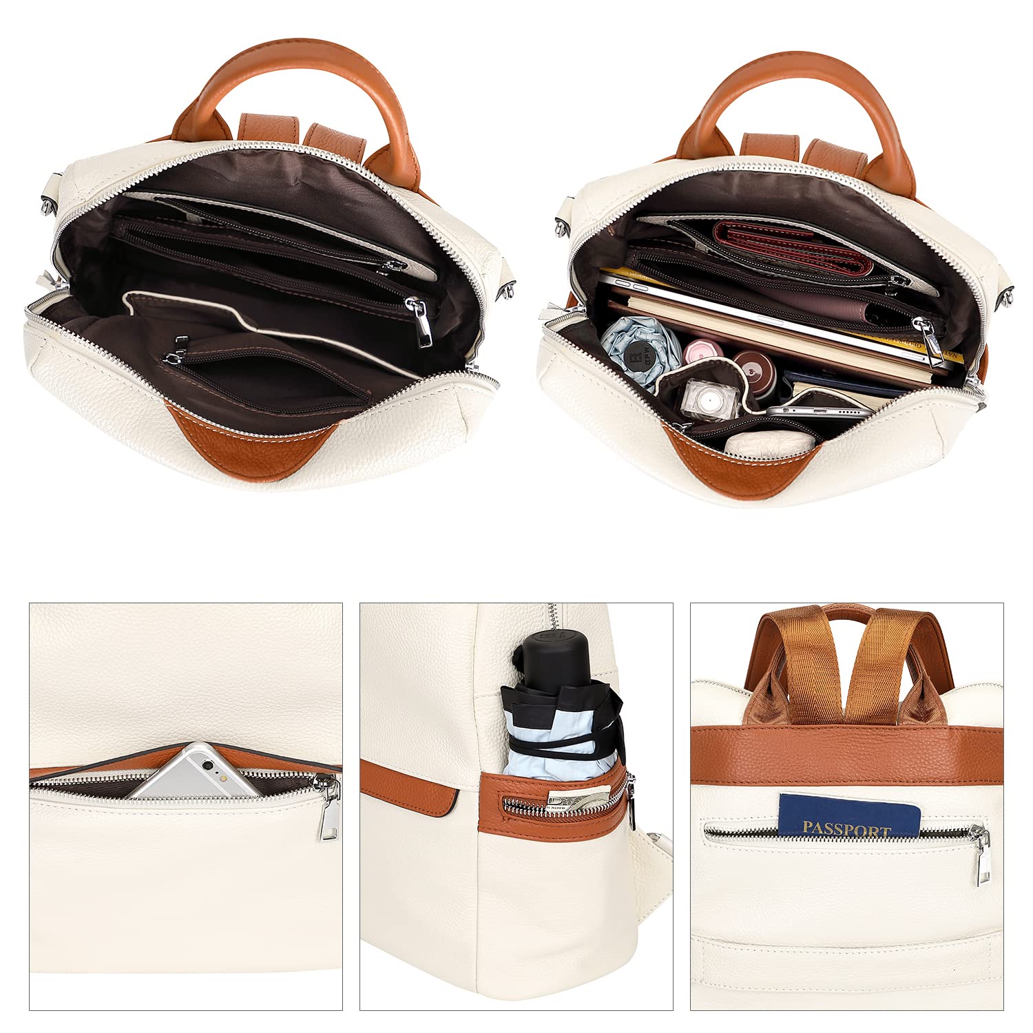 ALTOSY Genuine Leather Backpack for Women - Elegant Ladies Leather Shoulder Bag Purse - Perfect for Work, Travel & College