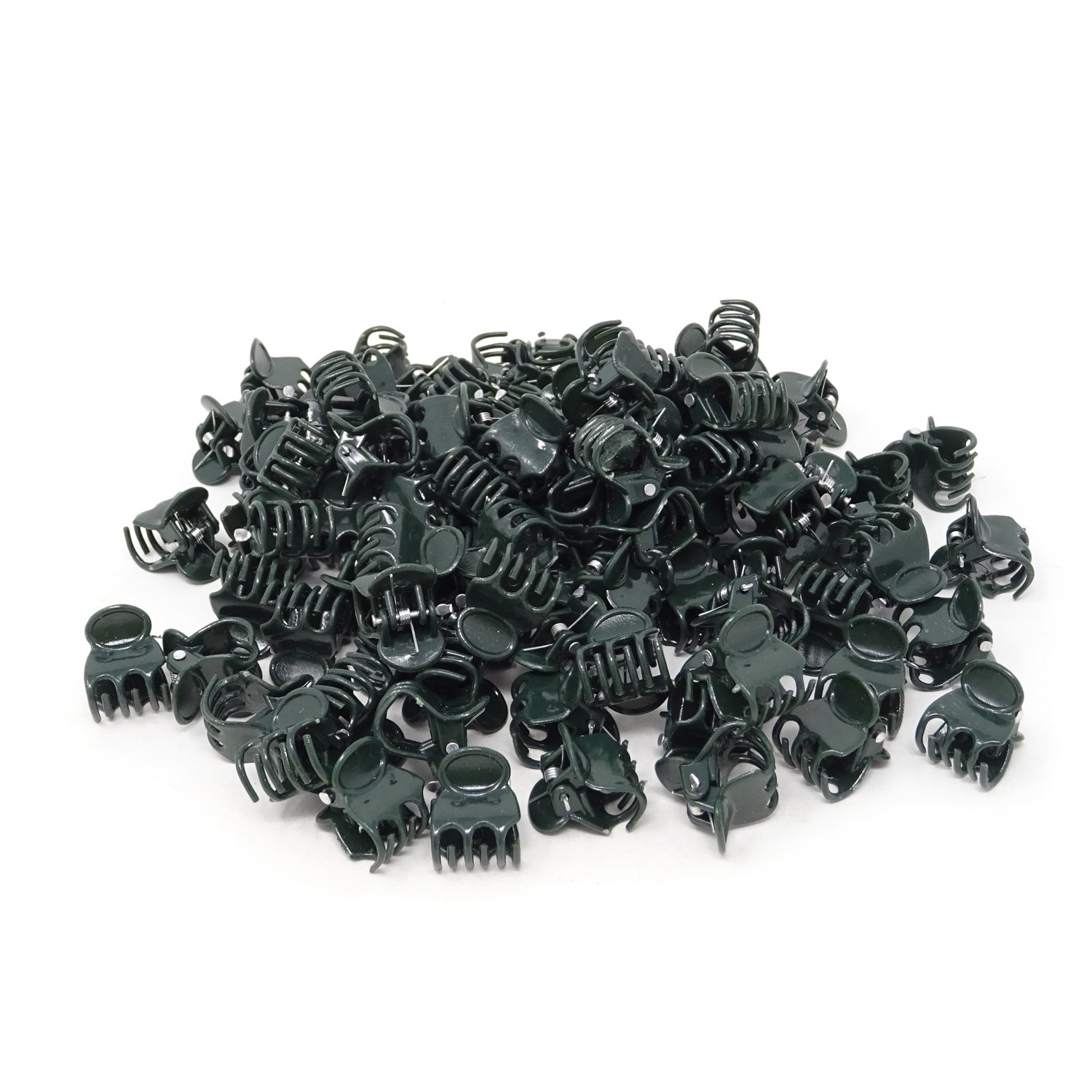 Honbay 100PCS Dark Green Orchid Clips - Tiny Plastic Plant Support Clips for Orchid Stems, Vines & Stalks to Grow Upright | Ideal for Indoor Gardening, Greenhouse Plants & Flower Arrangements