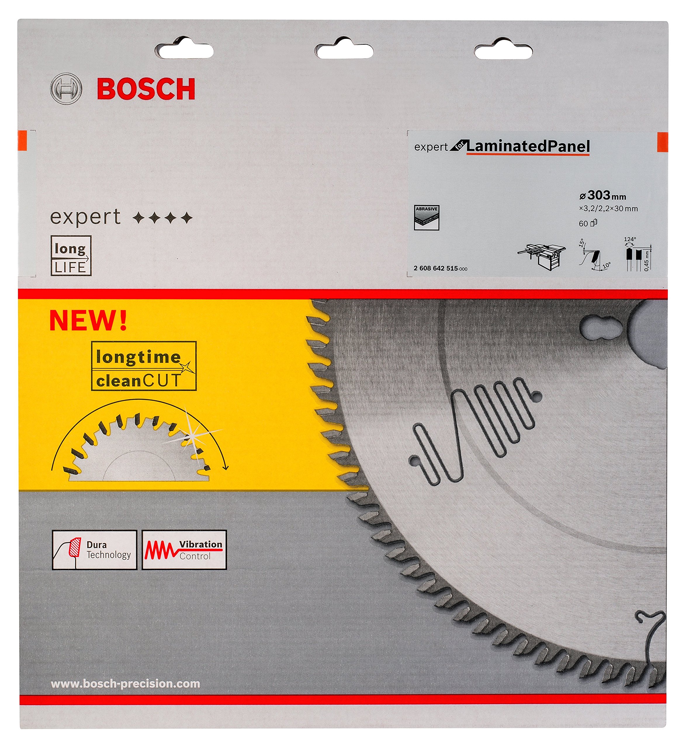 Bosch 2330303 10-Inch 60-Tooth Premium Table Saw Blade for Woodworking - Perfect for Crosscuts, Rip Cuts & Fine Finish Projects | Compatible with Most Table Saws & Miter Saws