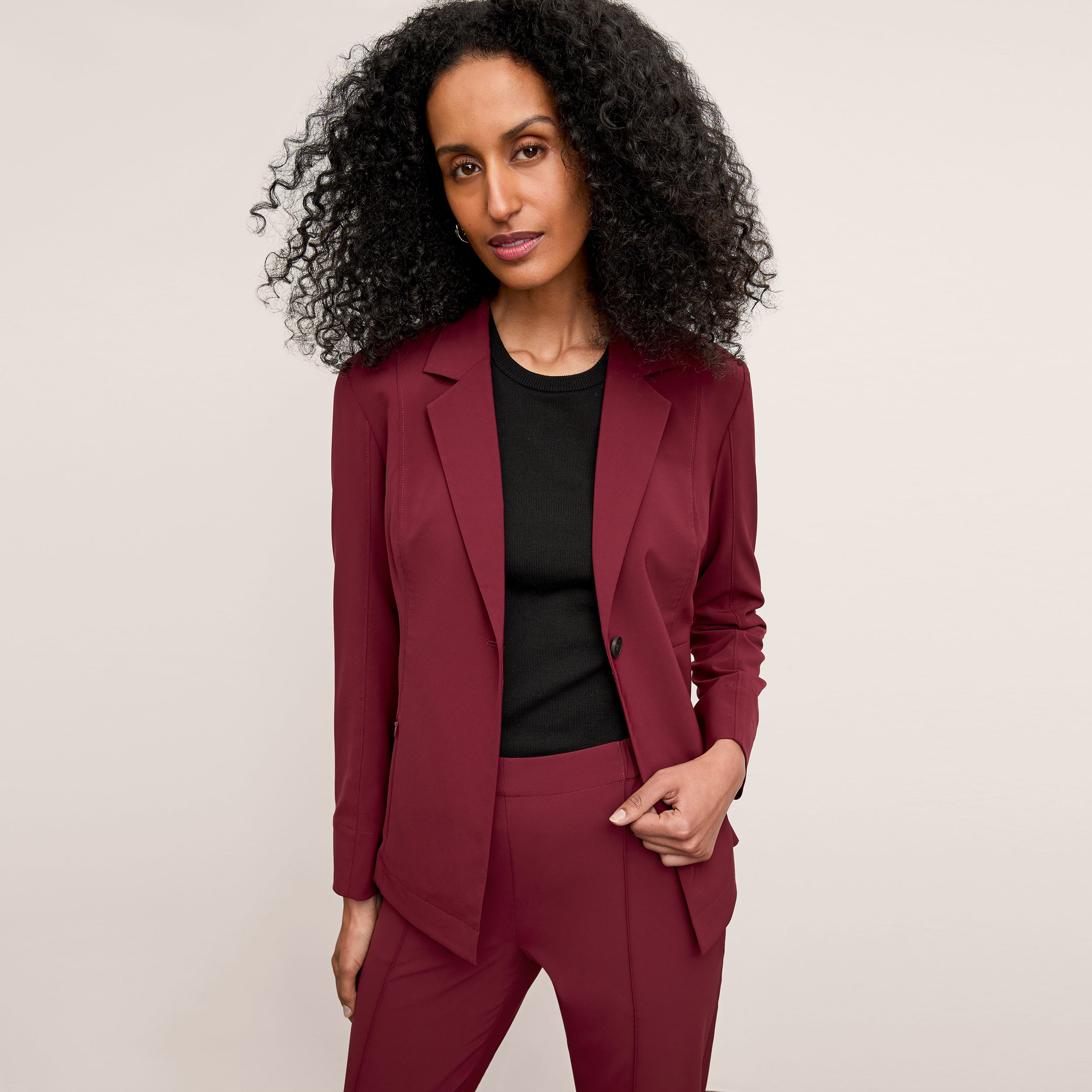 Colby Travel Pants for Women - OrigamiTech Stretchable Berry Jam Color - Perfect for Hiking, Business Trips & Casual Wear