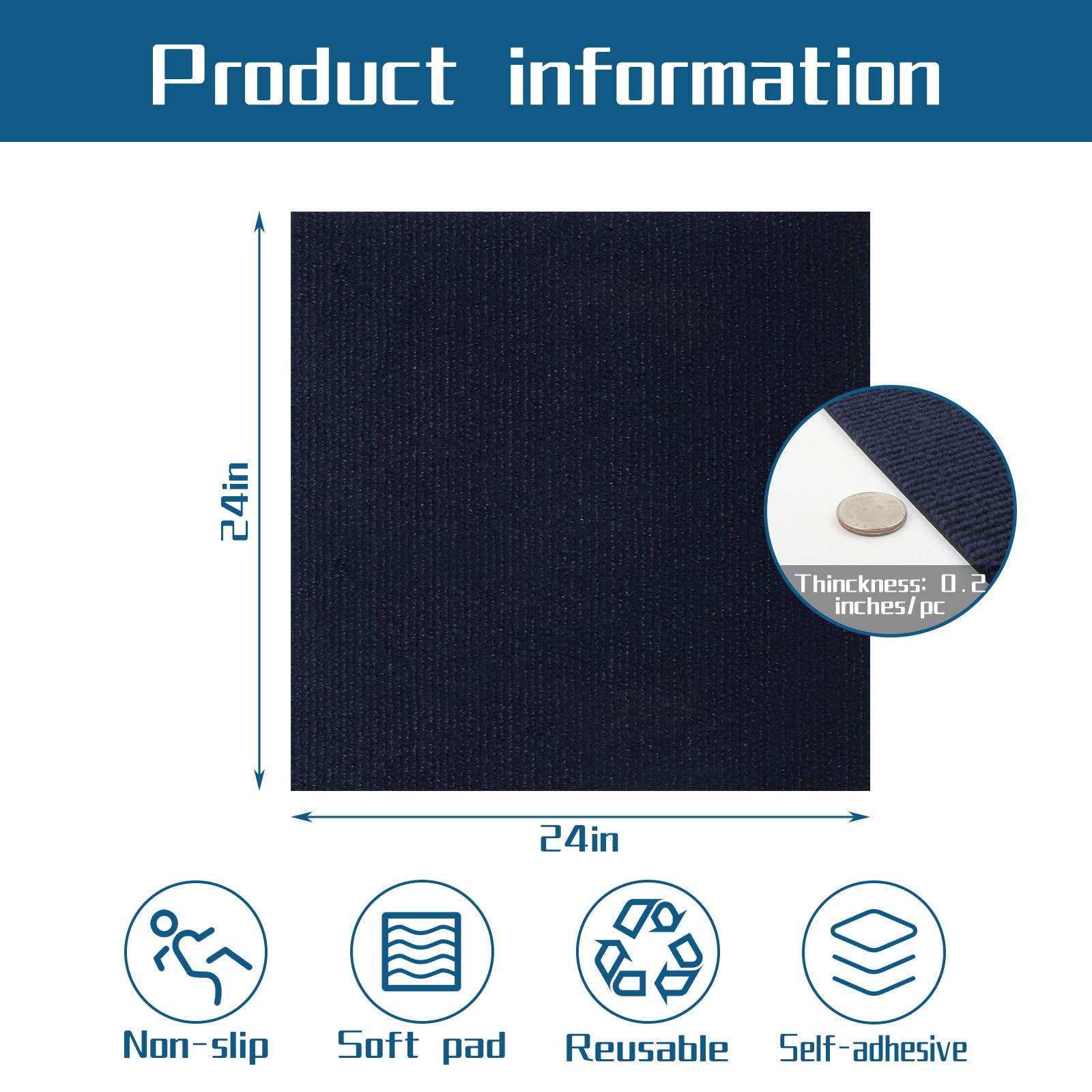 Self-Adhesive Non-Slip Carpet Tiles 24