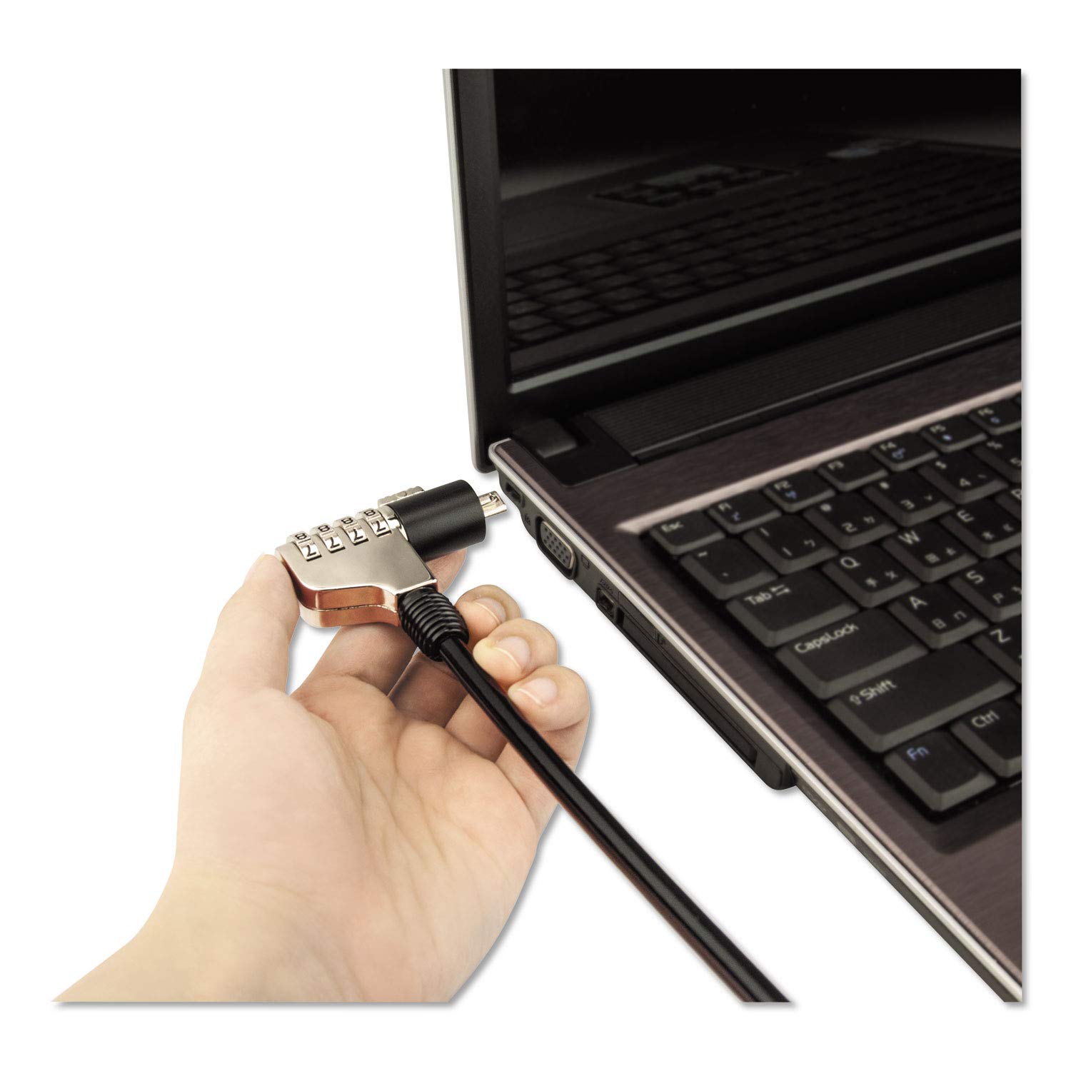 Innovera 6 Ft Steel Cable Combination Laptop Lock - Secure Your Notebook in Office, School, Library & Travel