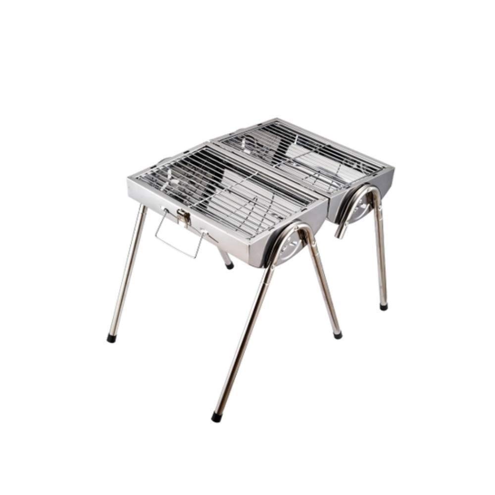 SHZBCDN Portable Charcoal BBQ Grill - Stainless Steel Folding Kebab Grill for Outdoor Cooking, Camping, Picnics & Backyard Barbecues | Compact & Lightweight Design