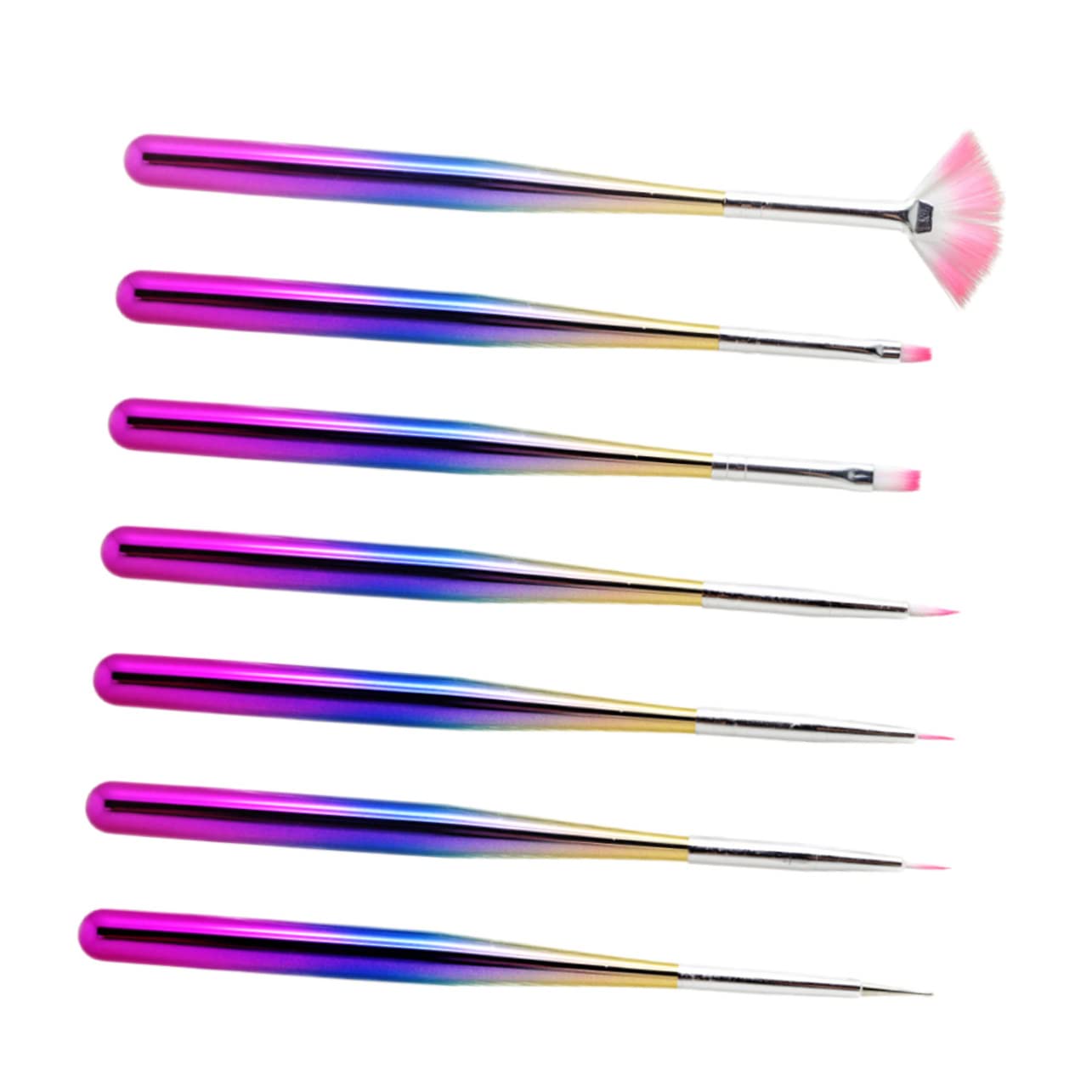 FRCOLOR 7-Piece Professional Nail Art Brush Set - Manicure Tools Kit with Nylon Brushes & Painting Pens for Salon & Home DIY Nail Designs | Perfect for Gel, Acrylic & Nail Art Creations