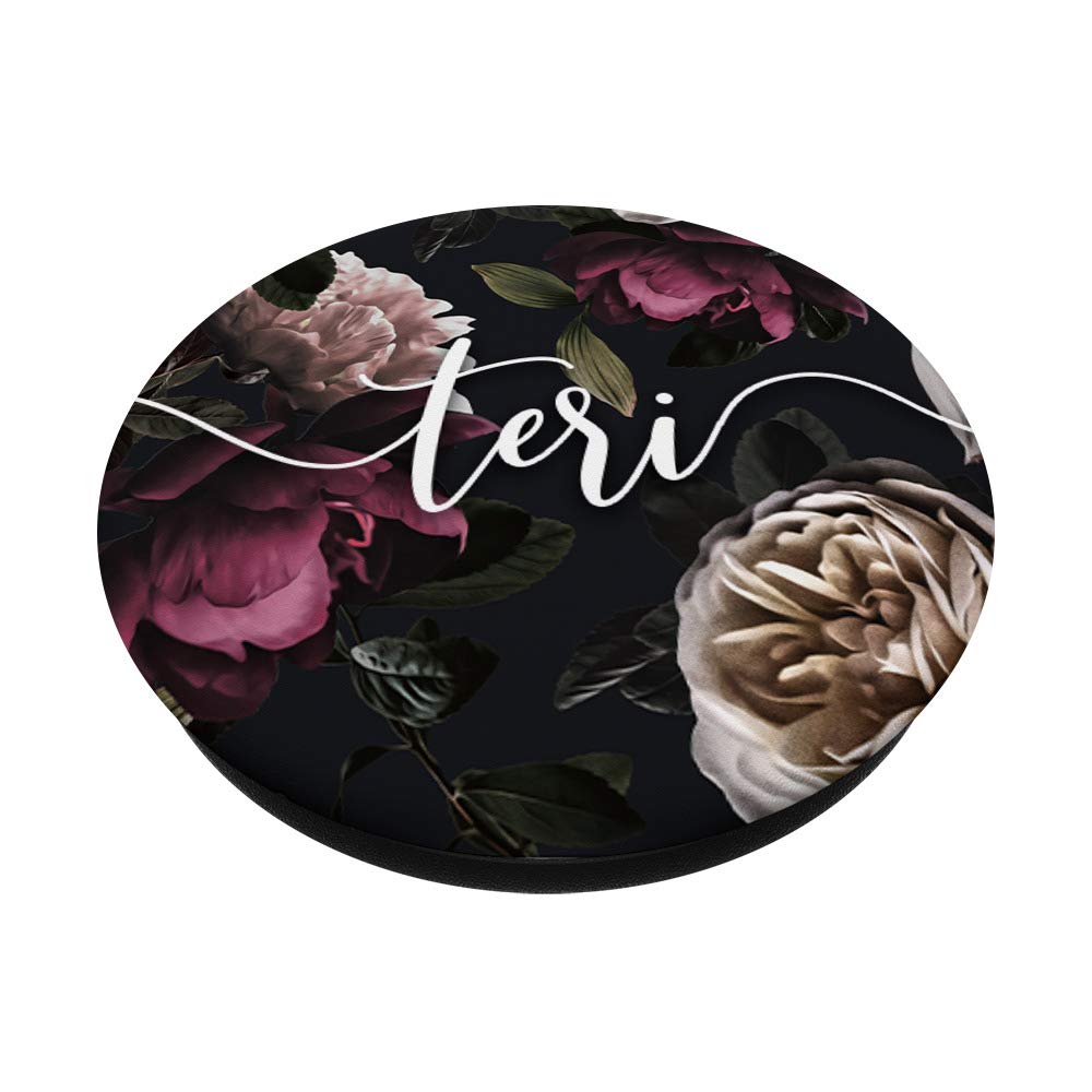 Elegant Floral Rose & Peony Personalized Name PopSockets PopGrip - Swappable Phone Grip for iPhone, Samsung & Tablets - Perfect Gift for Women, Birthday, Anniversary & Everyday Use