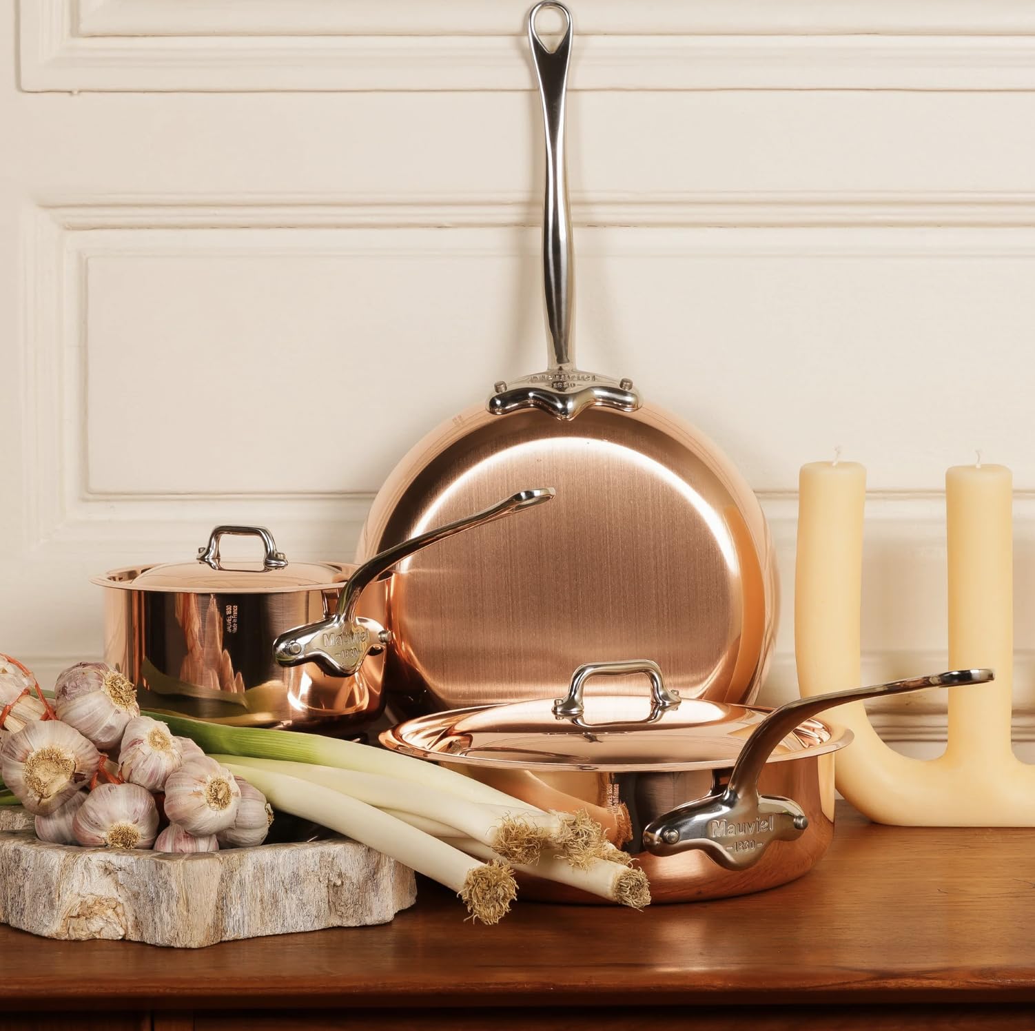 Premium Mauviel M'Heritage 150S 10.2-Inch Copper & Stainless Steel Frying Pan - 1.5mm Polished Copper Lining, Cast Stainless Steel Handle - Made in France - Ideal for Professional Chefs & Home Cooking