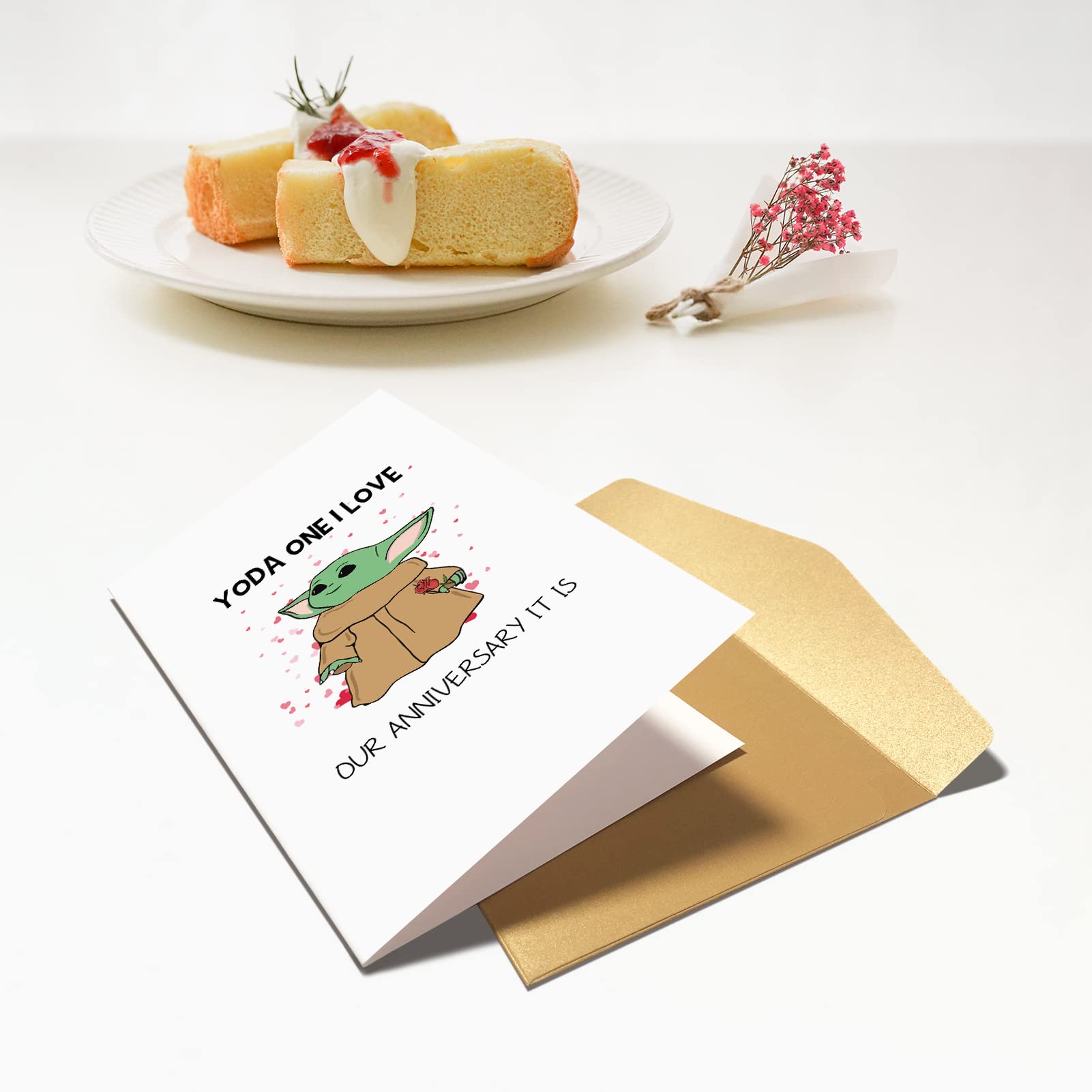 Baby Yoda Anniversary Card - Star Wars The Mandalorian Inspired Wedding Card for Couples | Perfect for Husband, Wife & Star Wars Fans | Use for Anniversaries, Valentine's Day & Romantic Occasions