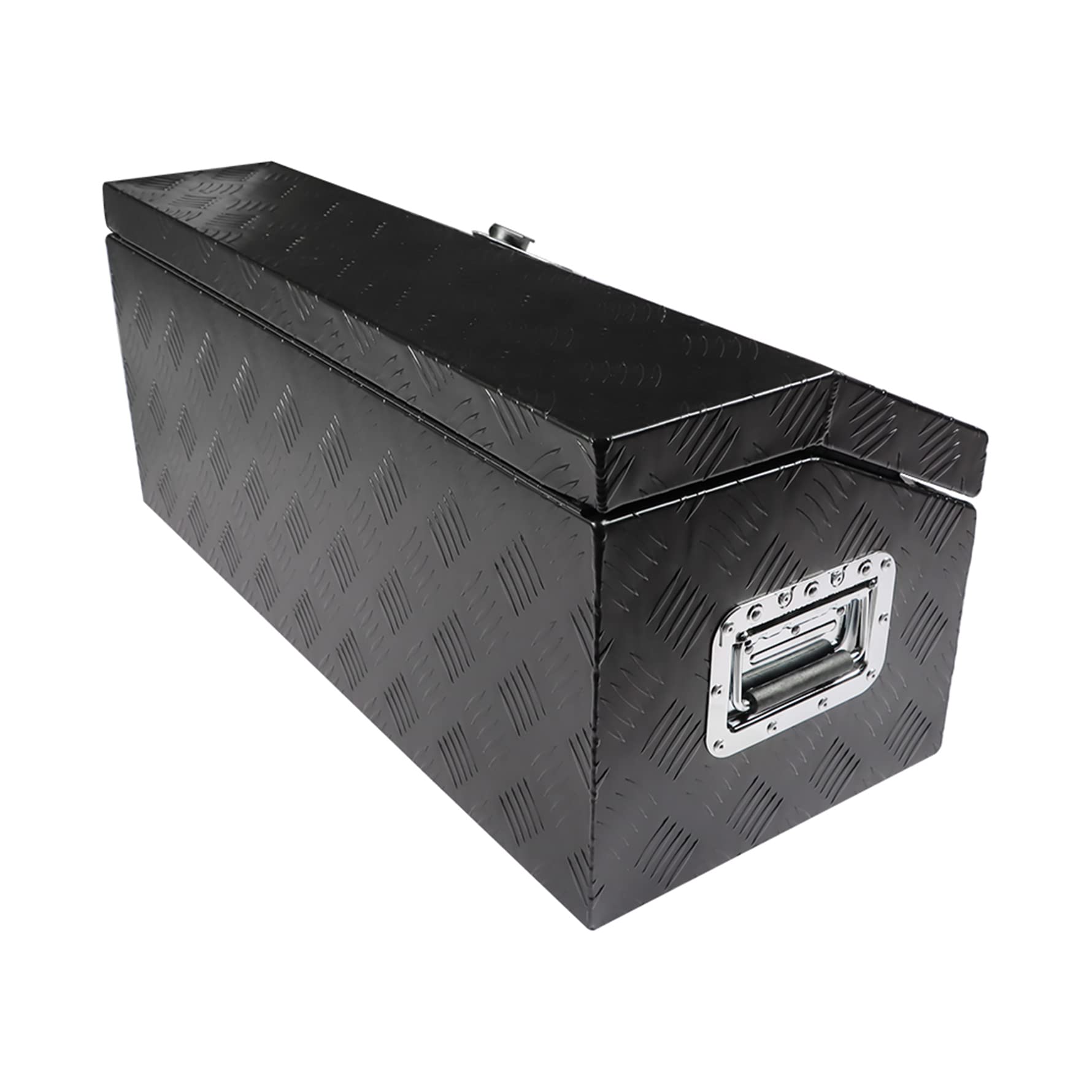 30 Inch Black Aluminum Tool Box with Lock & Key - Heavy Duty ATV, Truck, Pickup & RV Storage Solution for Secure Outdoor Equipment Organization