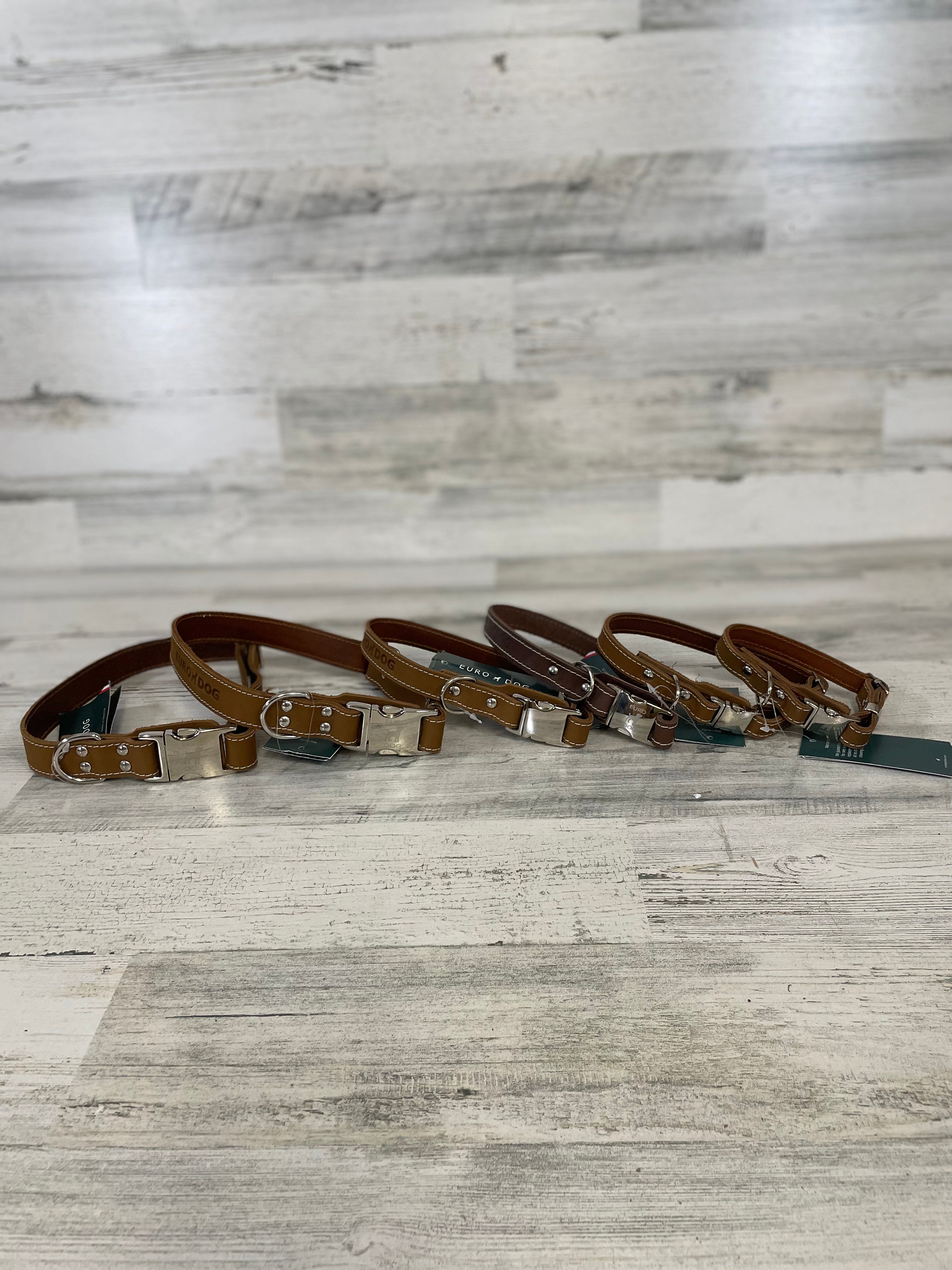 Premium Quick Release Leather Dog Collar - Chocolate & Burgundy - Adjustable Comfort Collar for Medium & Large Dogs - Perfect for Daily Walks, Training & Outdoor Adventures