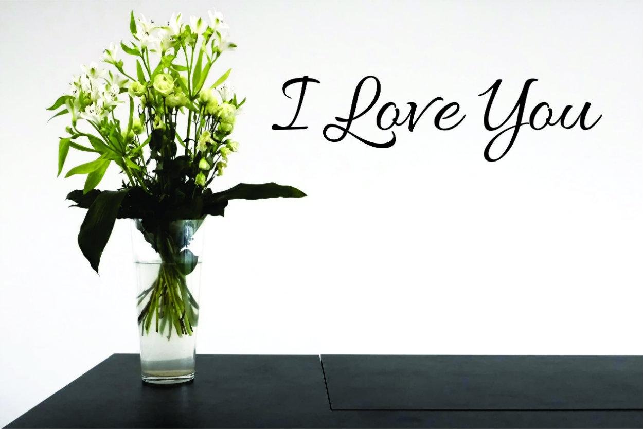 I Love You Peel & Stick Wall Decal - 6x24 Inches - Removable Home Decor Sticker for Bedroom, Nursery & Living Room