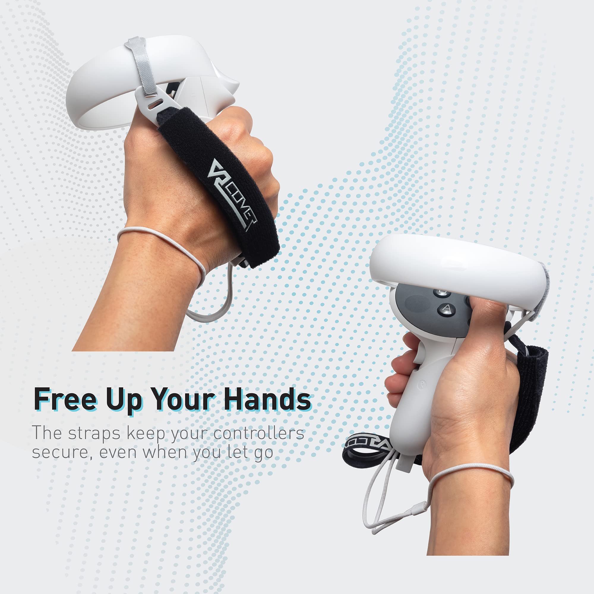 VR Cover Controller Grips for Meta/Oculus Quest 2 - Enhanced Grip & Comfort (Light Grey) | Perfect for Gaming, Fitness & Virtual Reality Experiences