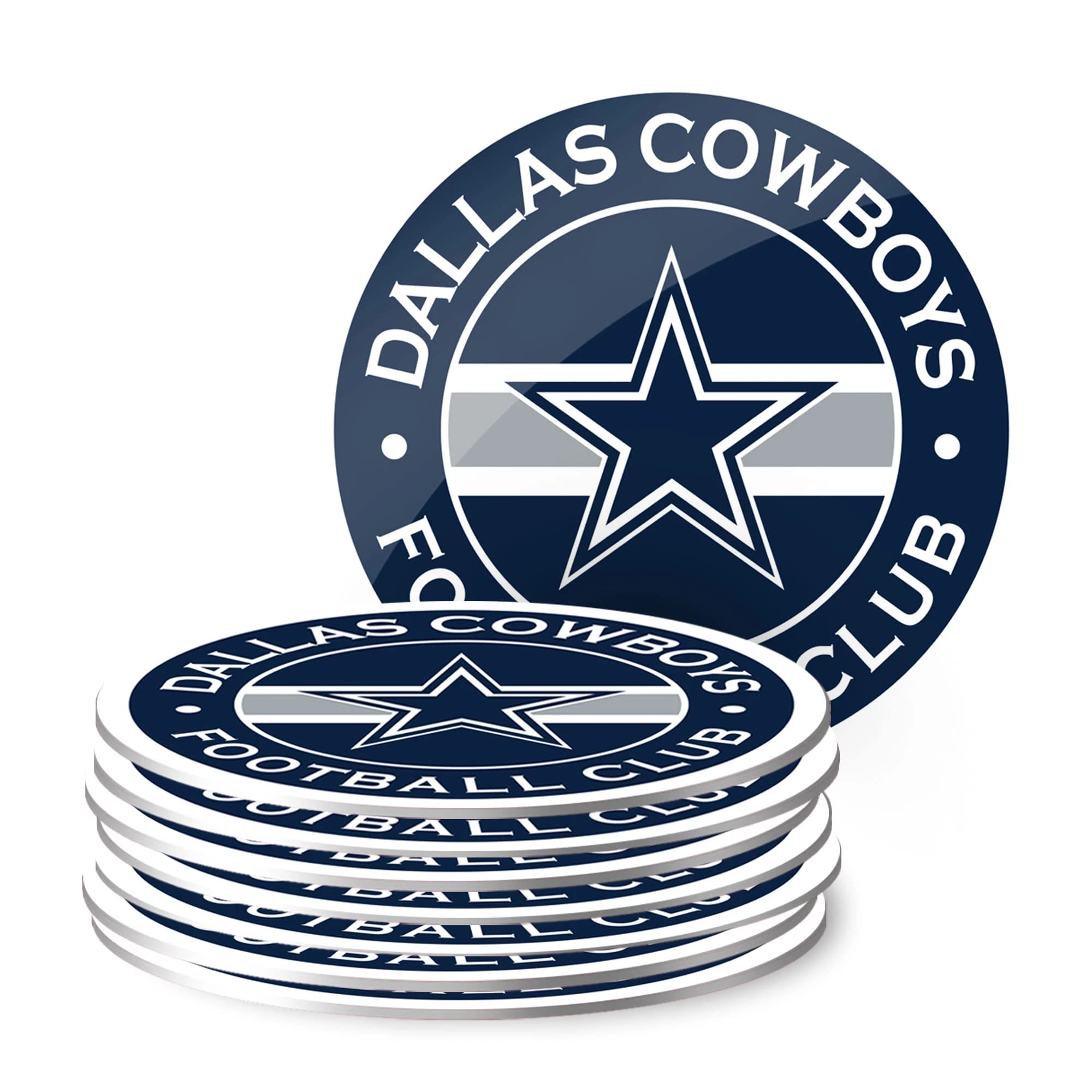 Dallas Cowboys NFL Team Coasters Set of 8 - Premium Drink Coasters for Beer, Wine & Coffee - Perfect for Game Day, Home Bar & Office Decor