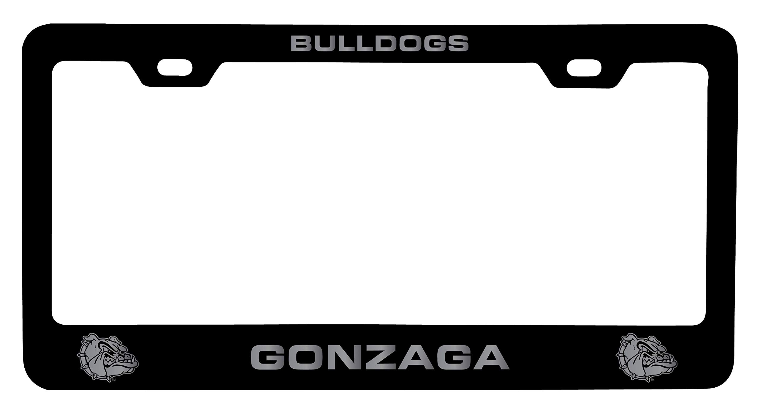 Gonzaga Bulldogs Laser Engraved Metal License Plate Frame - Black - Officially Licensed NCAA College Car Accessory - Perfect for Alumni, Fans & Game Day Spirit