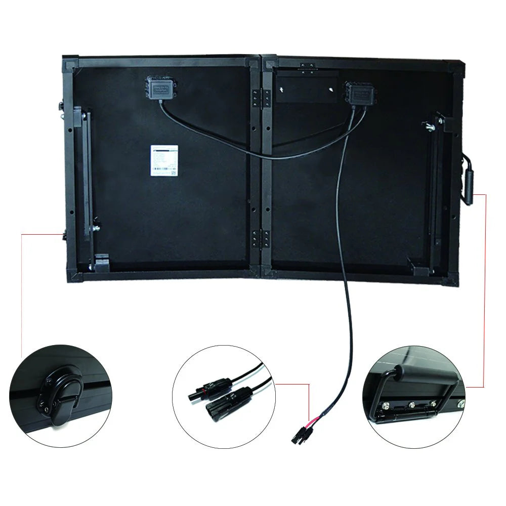 ACOPOWER PTP 100W Portable Solar Panel Briefcase - Foldable Solar Charger for Camping, RV, Off-Grid & Emergency Power Supply