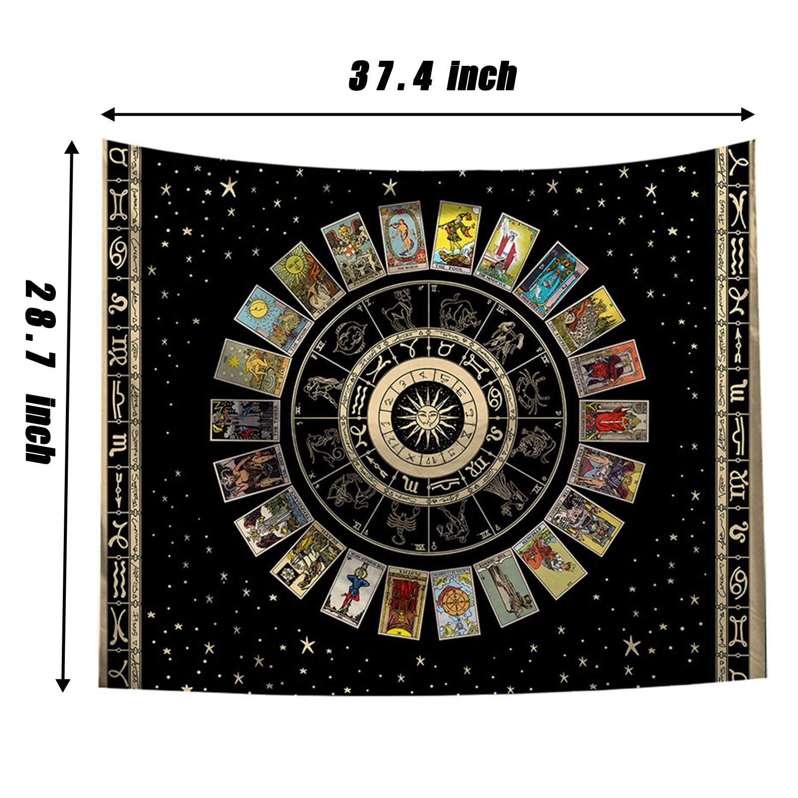 Astrology Tarot Tablecloth - Premium Star Tarot Card Cloth for Readings, Table Napkins & Wall Decor | Zodiac Tarot Set Tapestry for Bedroom, Spiritual Room & Meditation Space