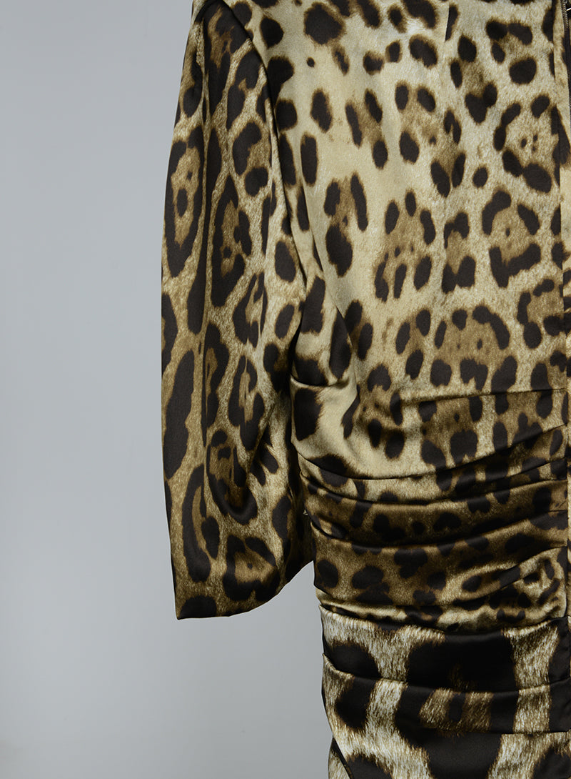 Dolce & Gabbana Animal Print Sheath Dress Size 46 - Elegant Party Wear for Women, Perfect for Cocktail Events & Evening Occasions
