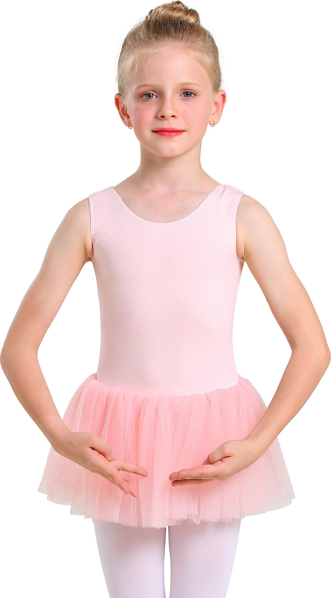 Girls Ballet Leotard with Skirt - Toddler Dance Outfit for Gymnastics & Ballerina Performance | Classic Short Sleeve Leotard Dress for Dance Class, Recital & Playtime
