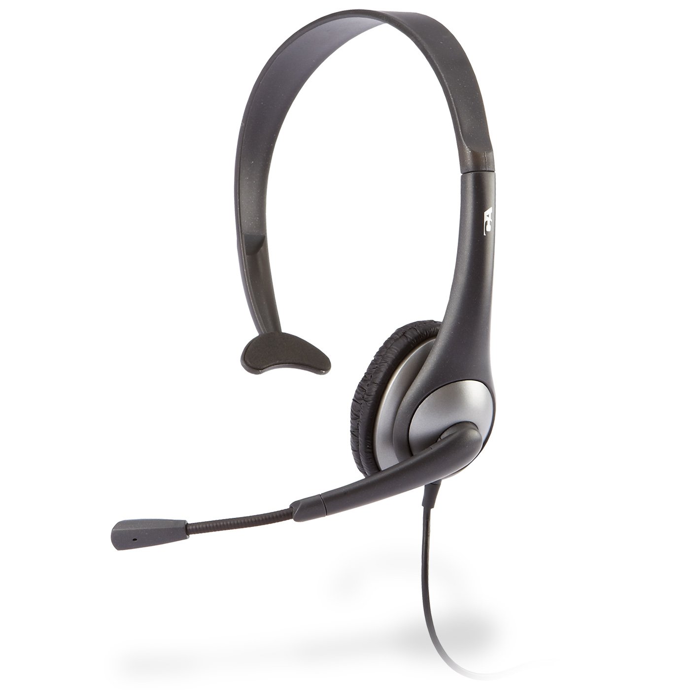 Cyber Acoustics AC-104 Mono Headset with Microphone - Lightweight Single-Ear Headphones for K12 Students, Online Learning & Virtual Classrooms - Durable School Headset for Distance Education (Gray)
