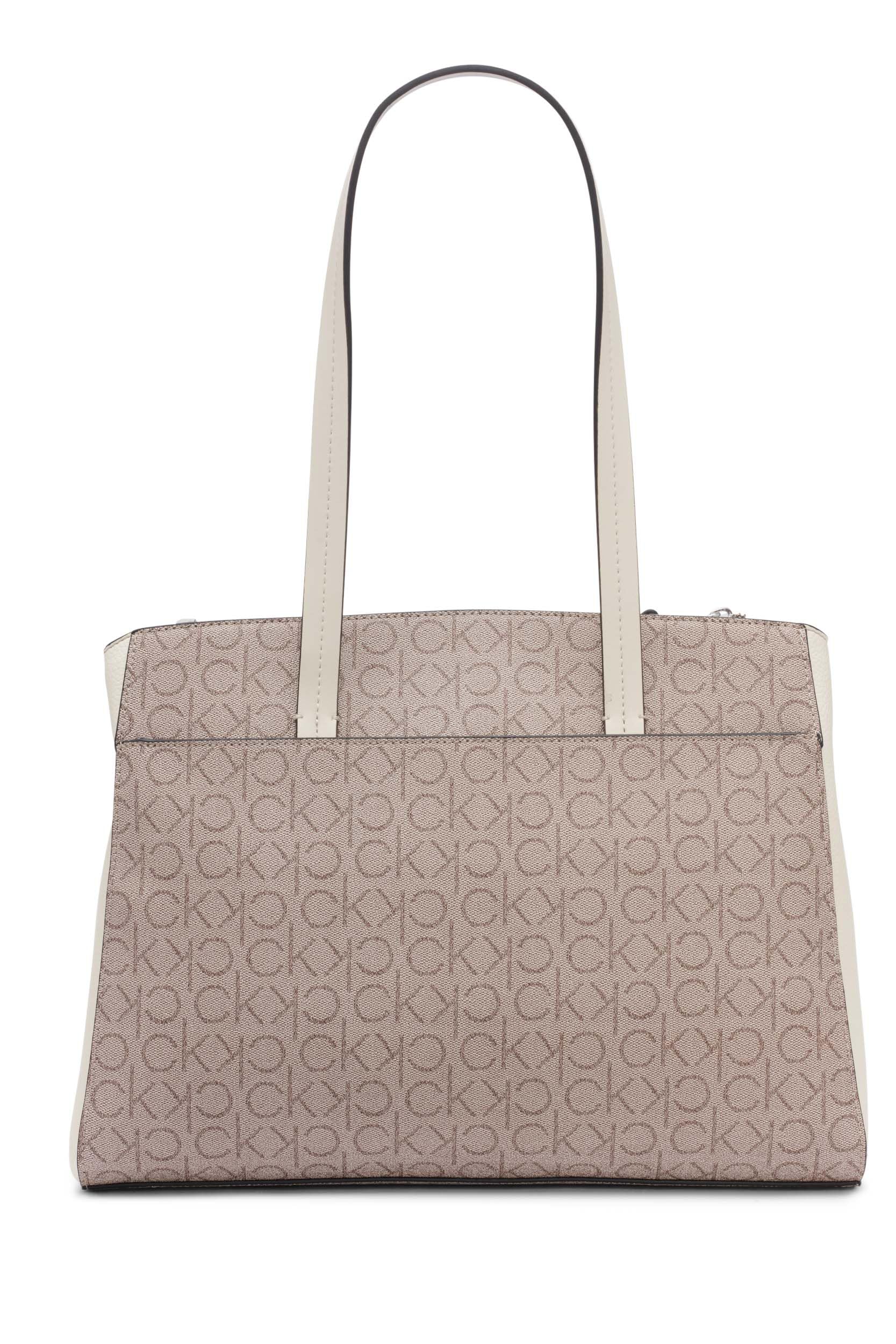 Calvin Klein Women's Hadley Tote Bag - 2-in-1 Convertible Vegan Leather Purse with 5 Pockets | Work, Travel & Everyday Use Handbag for Women