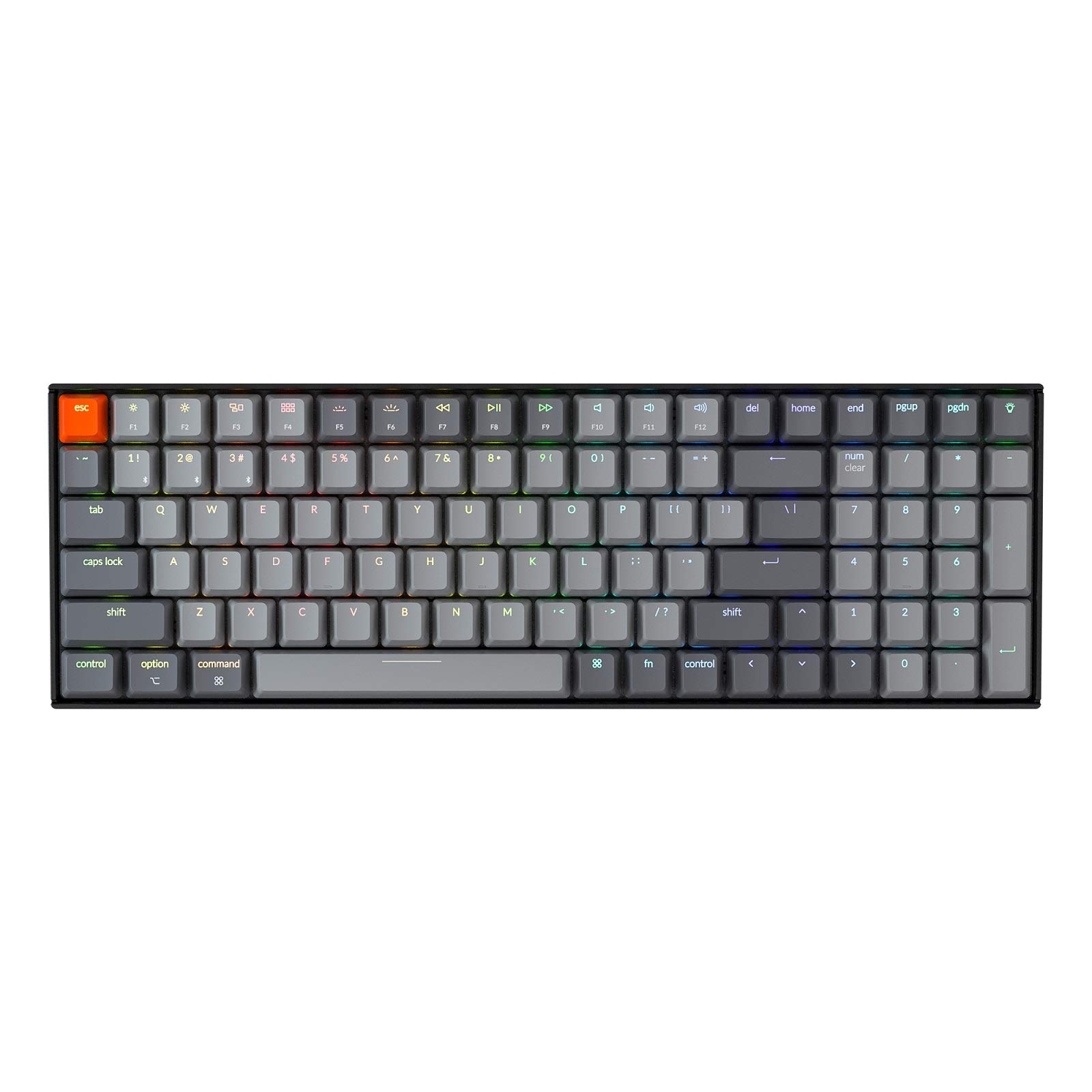 Keychron K4 96% Layout 100-Key Wireless Bluetooth 5.1/USB Wired Mechanical Gaming Keyboard - Gateron G Pro Blue Switches, RGB Backlit, N-Key Rollover - Compatible with Mac & Windows PC (Version 2) - Perfect for Office Work, Gaming, and Programming