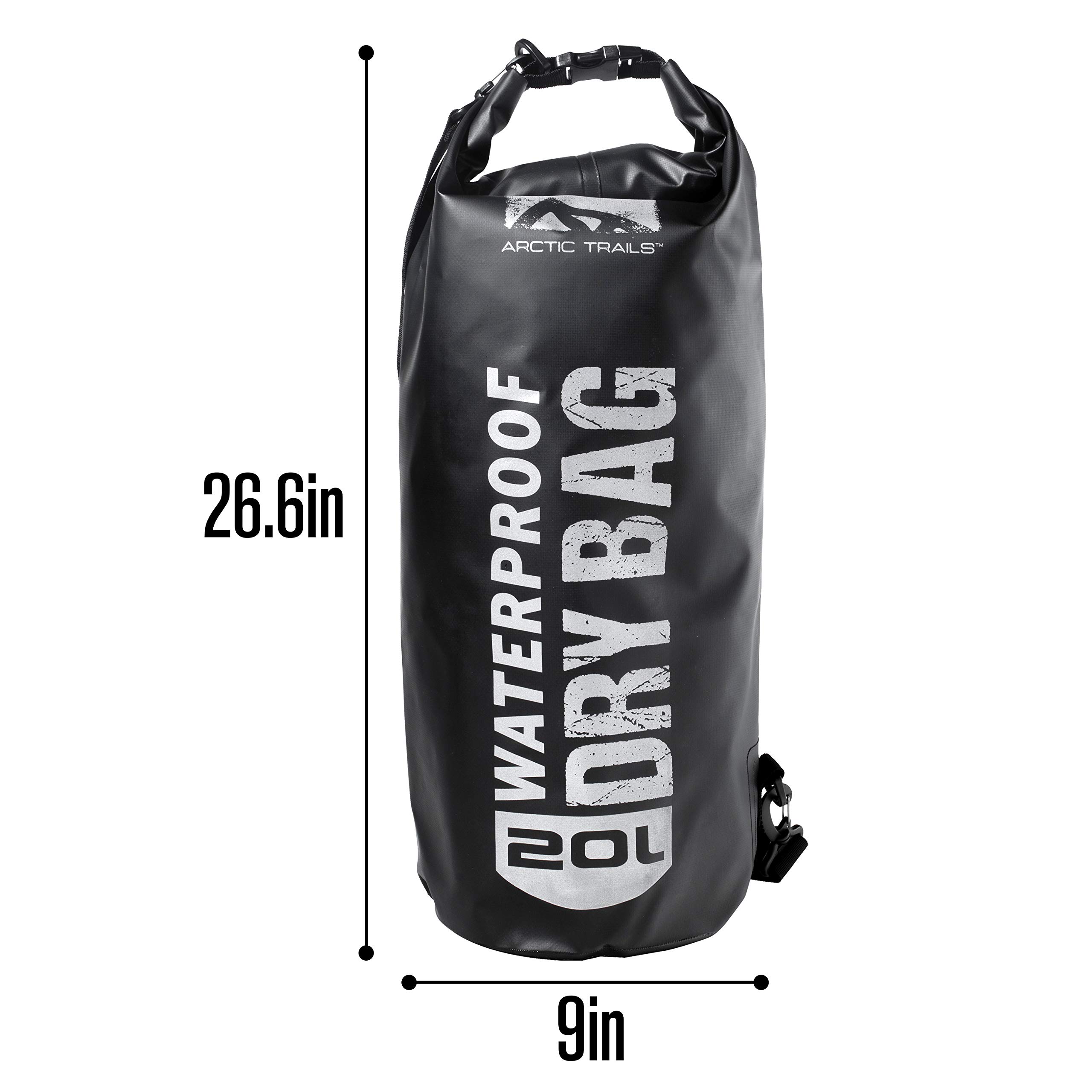 Franklin Sports Arctic Trails Waterproof Dry Bag 2L/5L/10L/20L/30L - Lightweight Heavy Duty Dry Sack for Kayaking, Camping, Hiking, Boating, Beach & Fishing - Waterproof Floating Gear Bag for Ocean, Sea & Outdoor Adventures