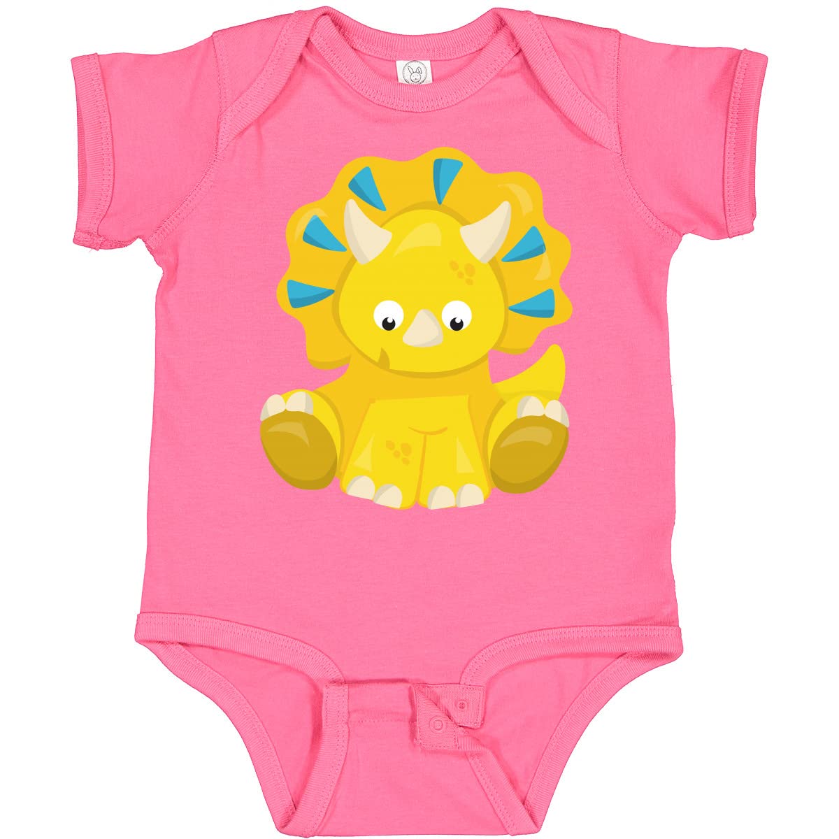 Inktastic Adorable Dinosaur Baby Bodysuit - Cute Triceratops Dino Onesie for Infants & Toddlers | Perfect for Playdates, Daycare & Dinosaur-Themed Birthday Parties